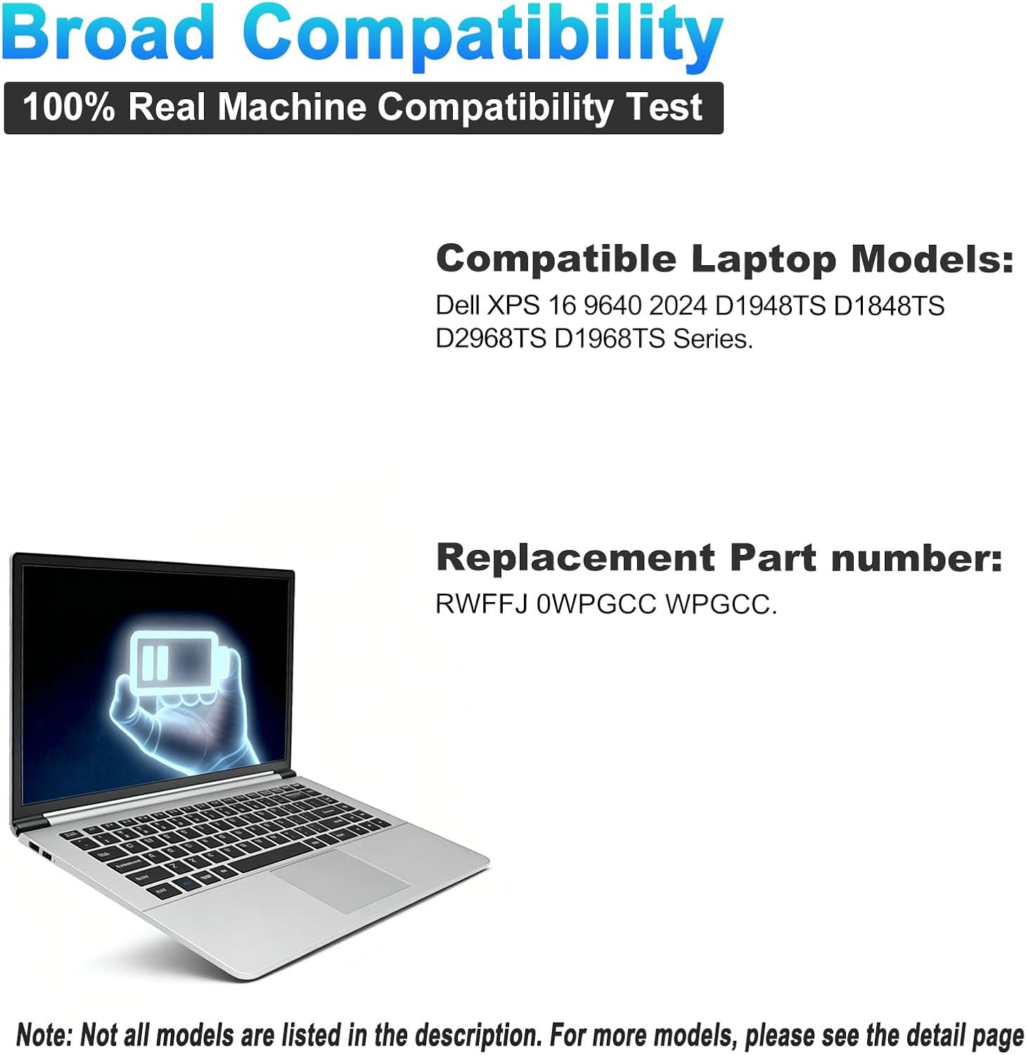 BATERÍA PARA LAPTOP BOWEIRUI RWFFJ PARA DELL XPS 16 9640 2024 - 5