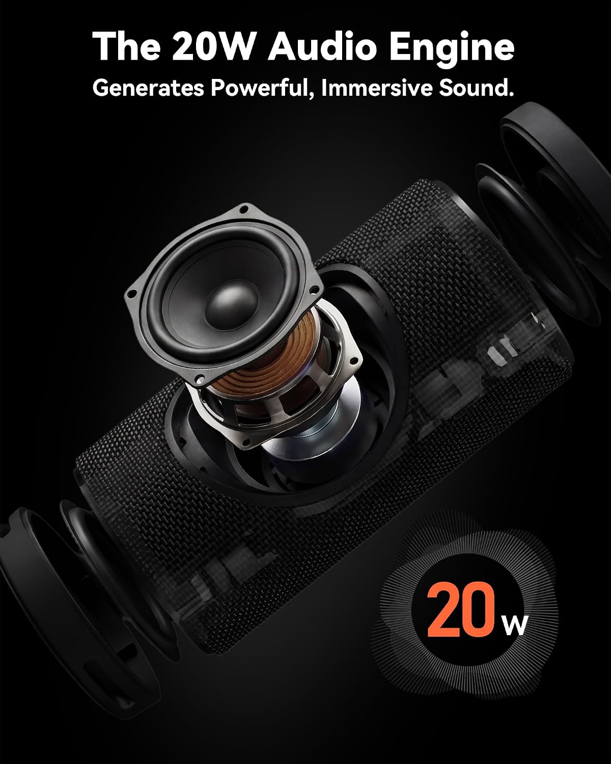 PARLANTE PORTÁTIL BASSBLOOM ROAR 3 BLUETOOTH 20W IMPERMEABLE IPX6 - 3