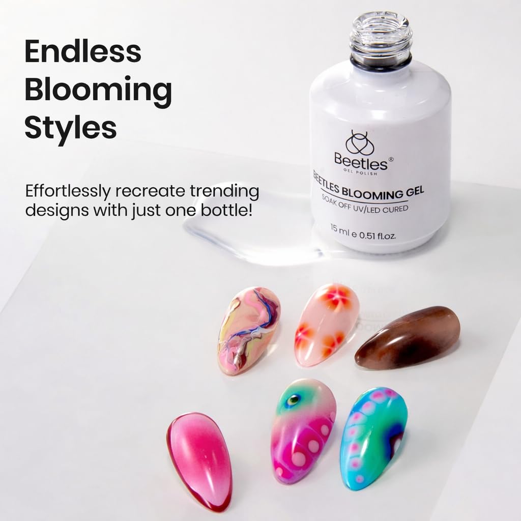 ESMALTE BEETLES BLOOMING GEL 15ML TRANSPARENTE PARA EFECTO MÁRMOL - 2