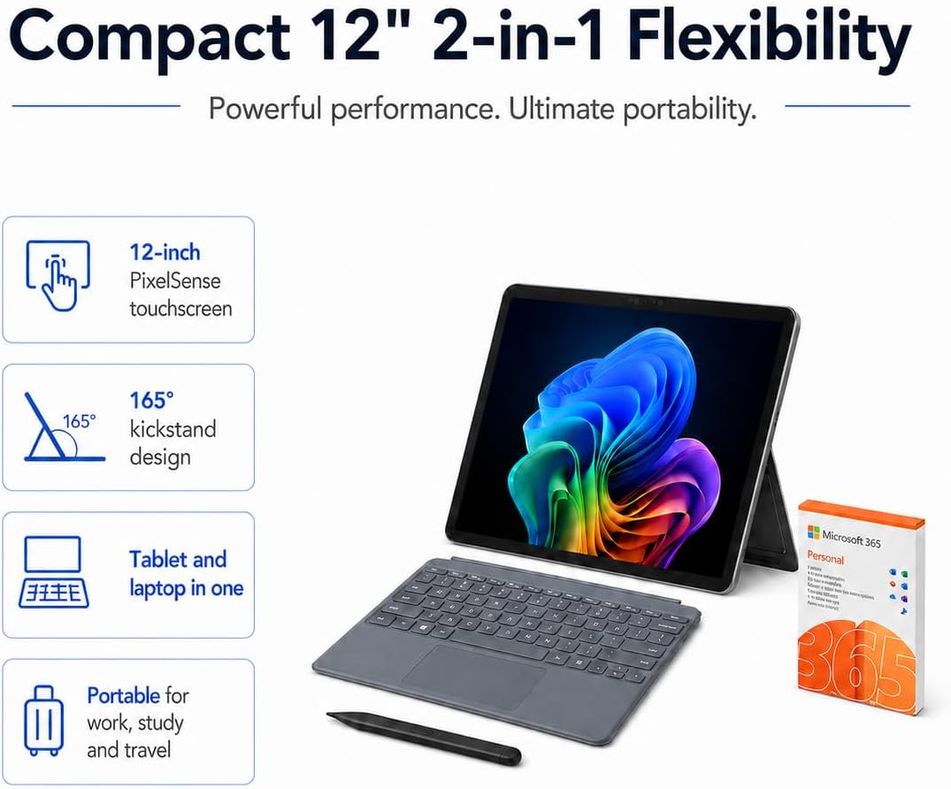 TABLET 2 EN 1 MICROSOFT SURFACE PRO 12' SNAPDRAGON X PLUS 16GB RAM 256GB WINDOWS 11 - 2
