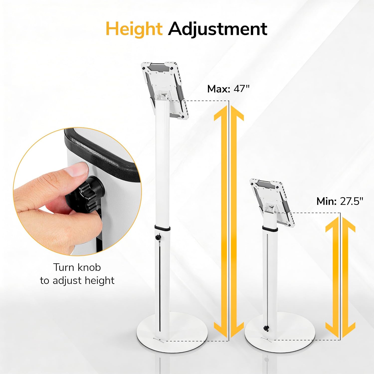 SOPORTE DE PISO UNIVERSAL PARA TABLET MOUNT-IT! MI-3788W BLANCO AJUSTABLE - 4