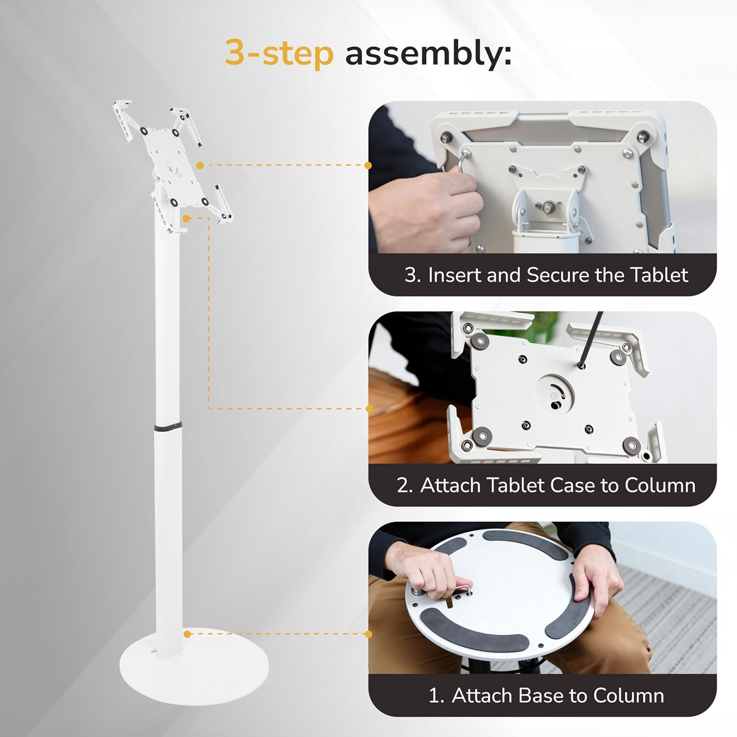 SOPORTE DE PISO UNIVERSAL PARA TABLET MOUNT-IT! MI-3788W BLANCO AJUSTABLE - 5
