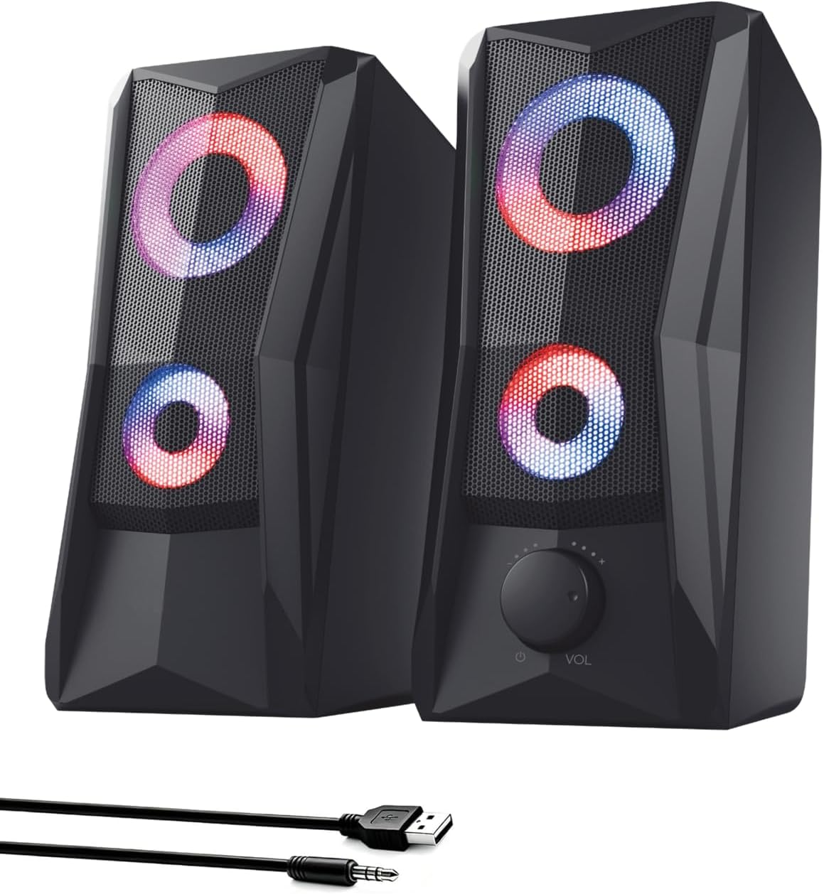 PARLANTES PARA PC ALTRASTORM 2.0 CANAL CONTROL TÁCTIL VOLUMEN LUZ - 1