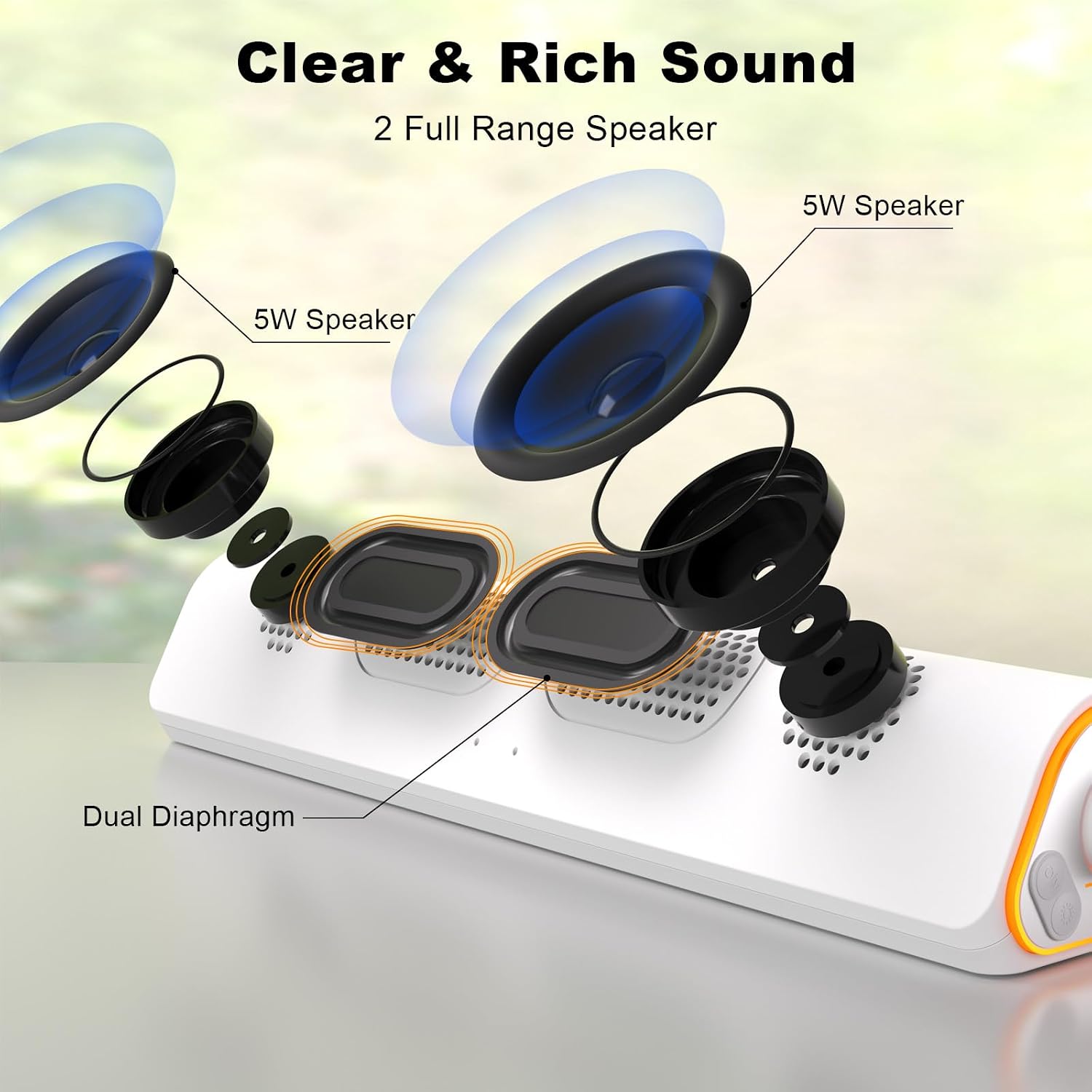 PARLANTES BLUETOOTH SOULION R50 USB Y AUX BLANCO - 2