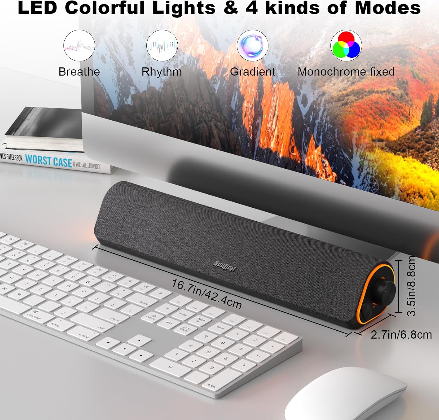 PARLANTES BLUETOOTH SOULION R50 USB Y AUX 3.5 MM GRIS - 5