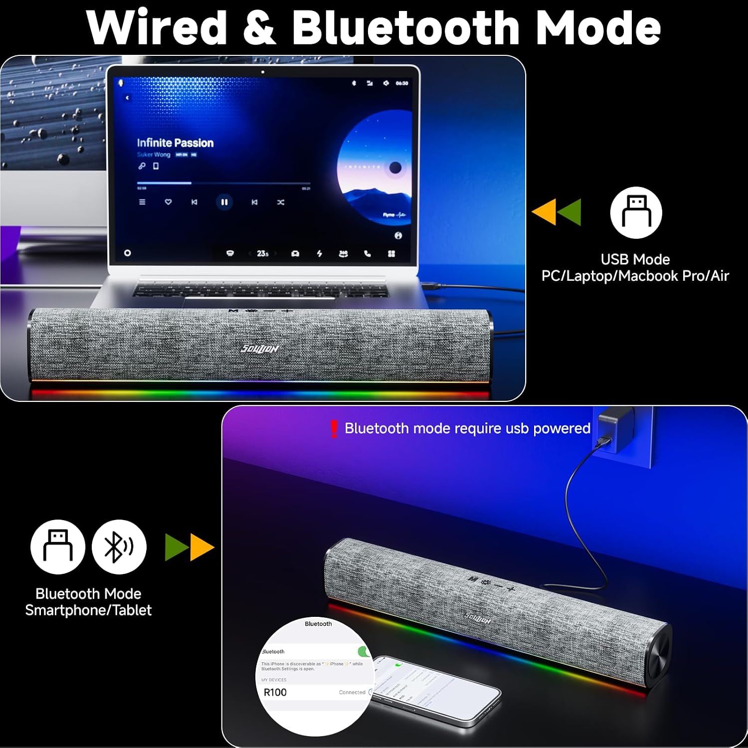PARLANTES BLUETOOTH SOULION PARA PC CON USB PLUG Y PLAY - 3