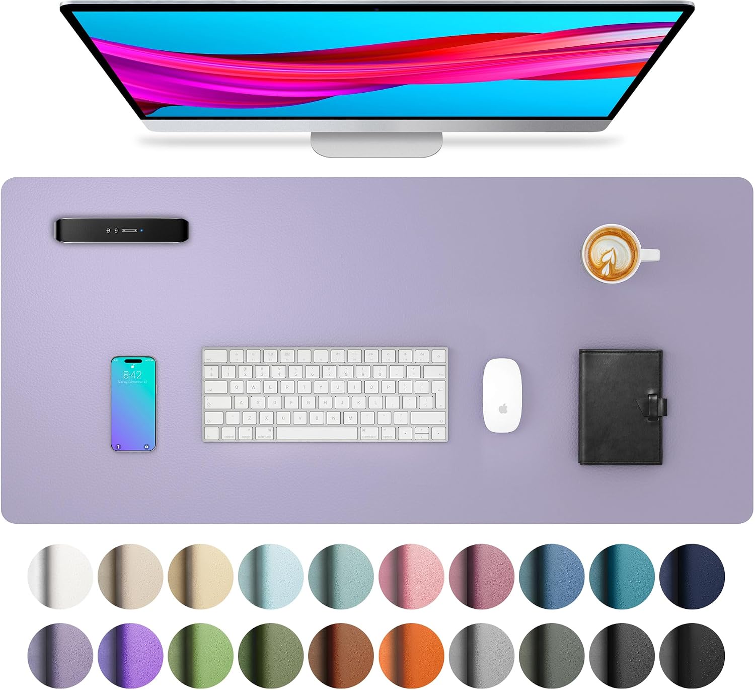 MOUSE PAD AOTHIA LEATHER DESK PAD PROTECTOR LAVANDA 23.6 X 13.7 PULGADAS - 1