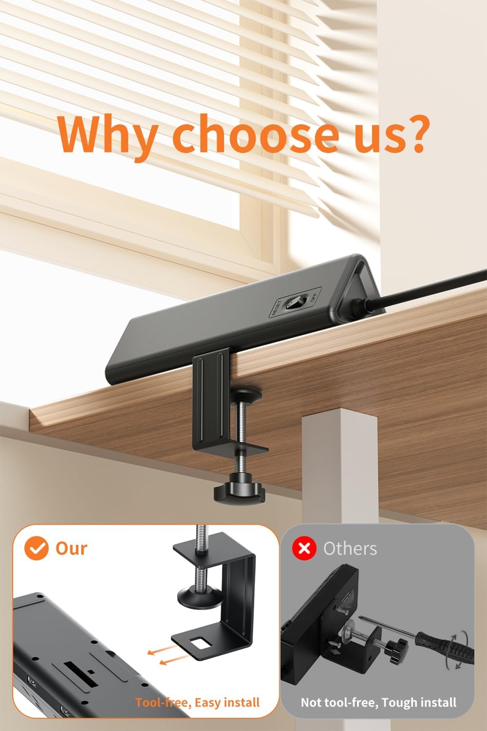REGLETA CON ABRAZADERA ANNTANE DESK CLAMP 11 EN 1 USB-C 40W 2 M NEGRA - 1
