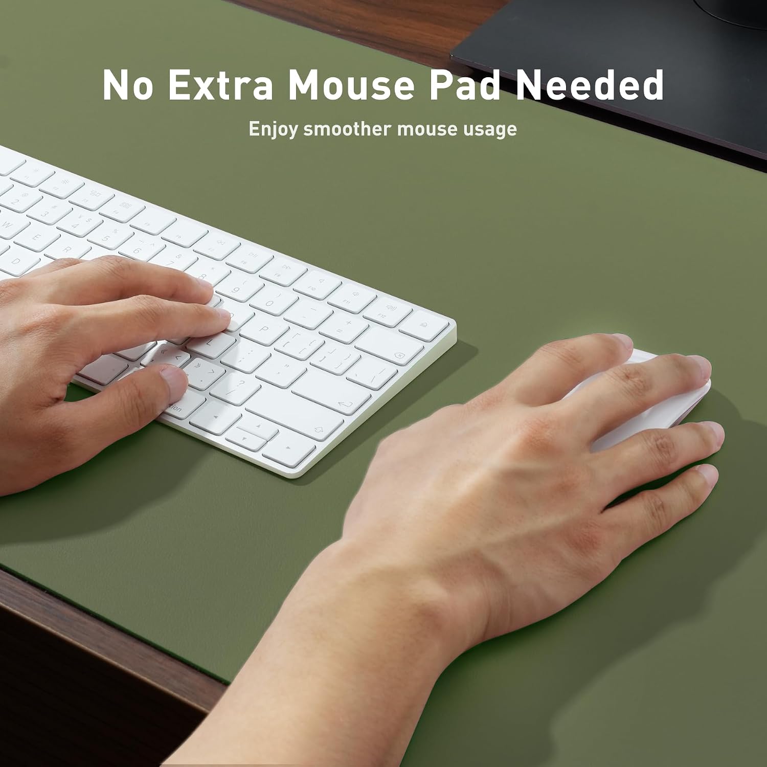 MOUSE PAD AOTHIA DESK PROTECTOR MAT PU CUERO IMPERMEABLE 60X35 CM ACEITUNA - 4