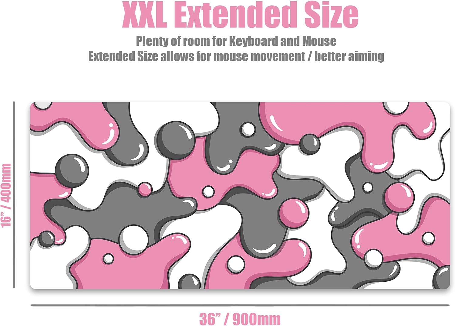 MOUSE PAD KRAKEN GAMING XXL ROSA QUARTZ DRIP 900X400MM - 2