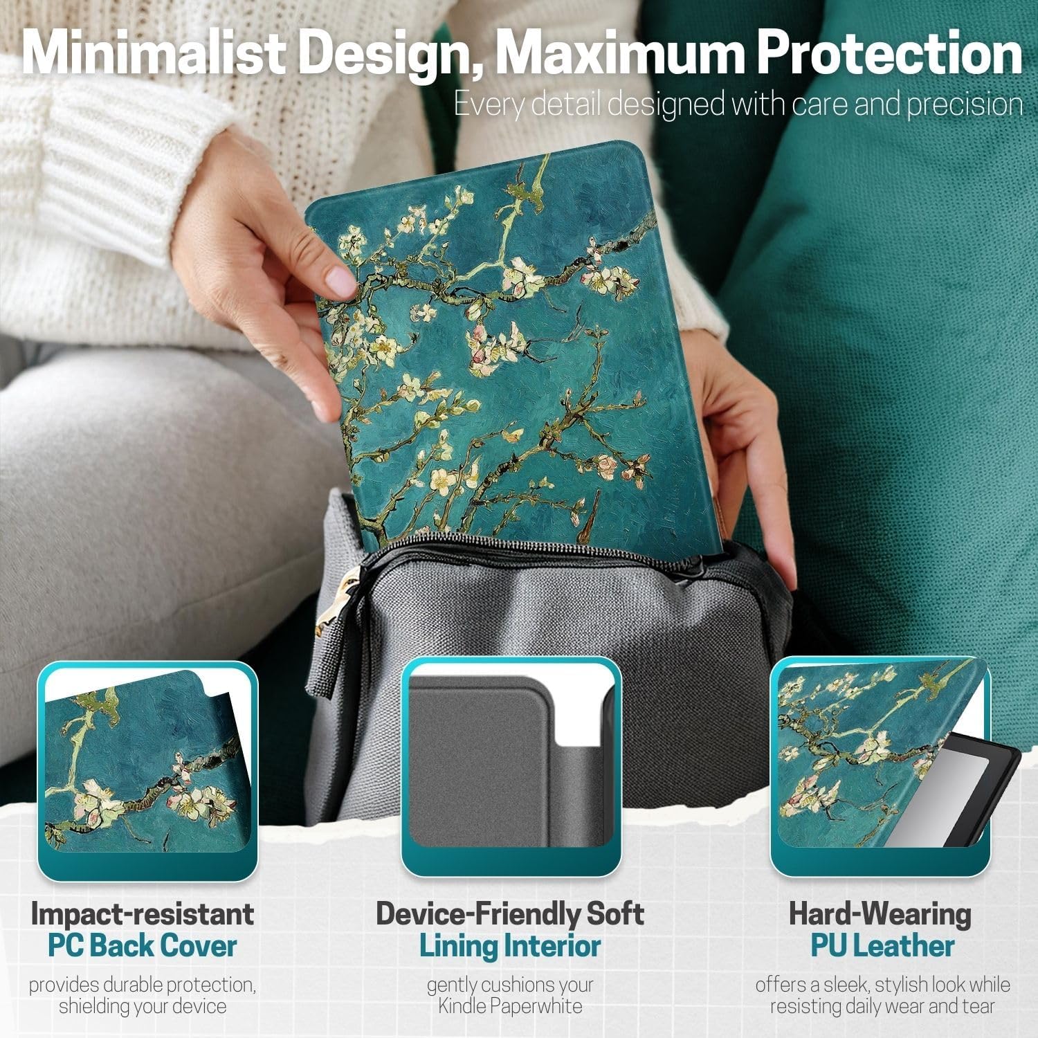 ESTUCHE PARA KINDLE PAPERWHITE TNP COLORSOFT 7 PULGADAS ALMENDRA - 5