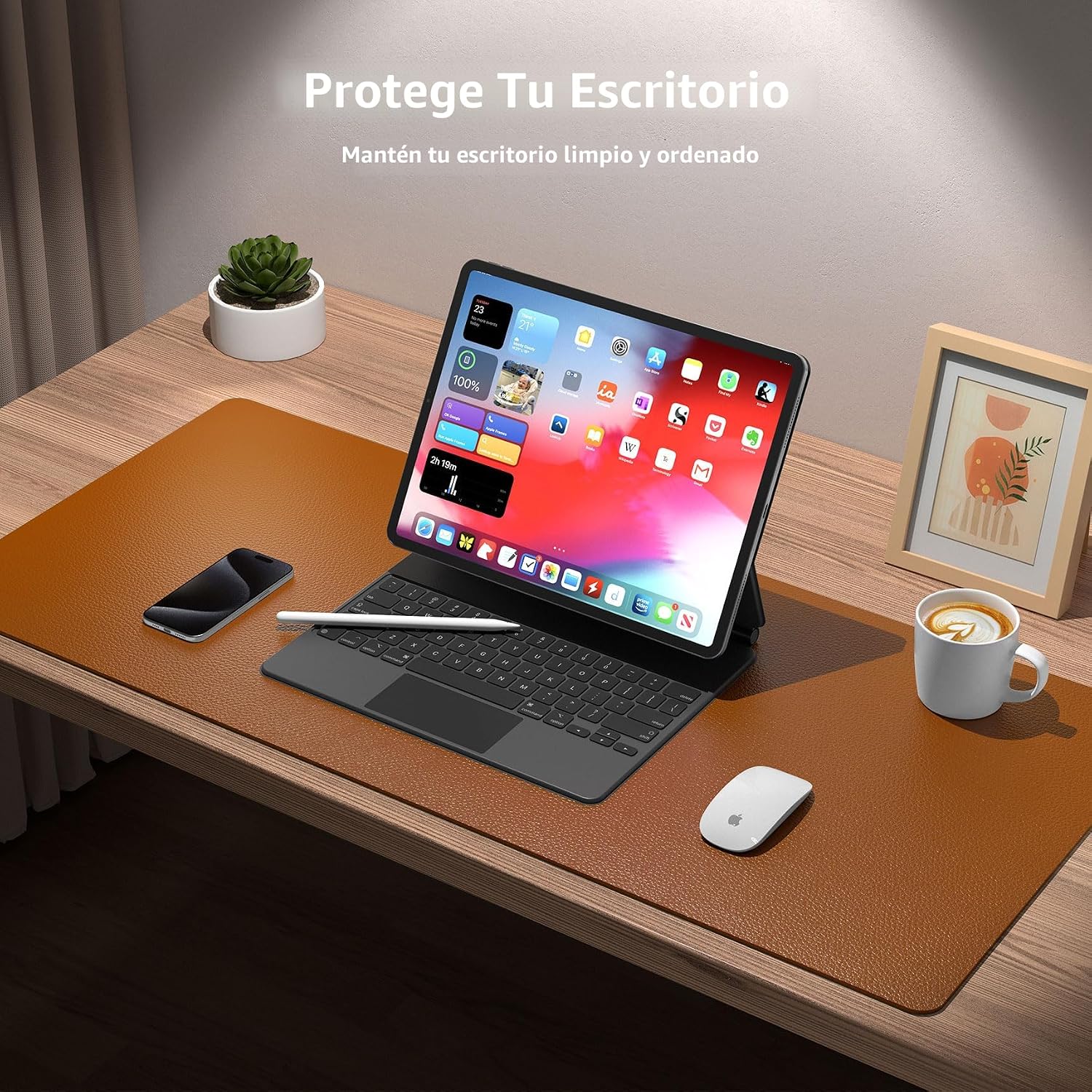 MOUSE PAD AOTHIA LEATHER DESK PAD PROTECTOR MARRÓN 23.6 X 13.7 PULGADAS - 3