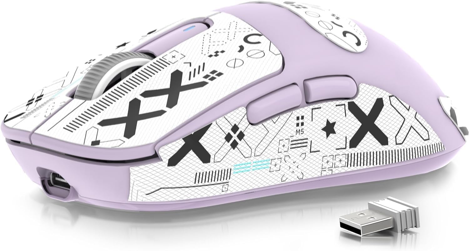 MOUSE GAMER MANBASNAKE ATTACK SHARK X3 49G INALÁMBRICO MORADO - 1