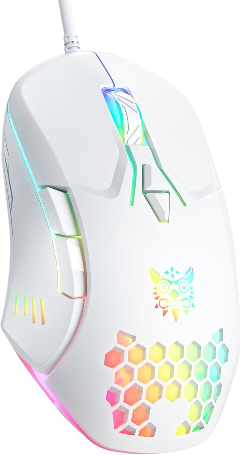 MOUSE GAMER ONIKUMA M530 BLANCO CON SENSOR PMW3389 Y 7 BOTONES PROGRAMABLES - 1