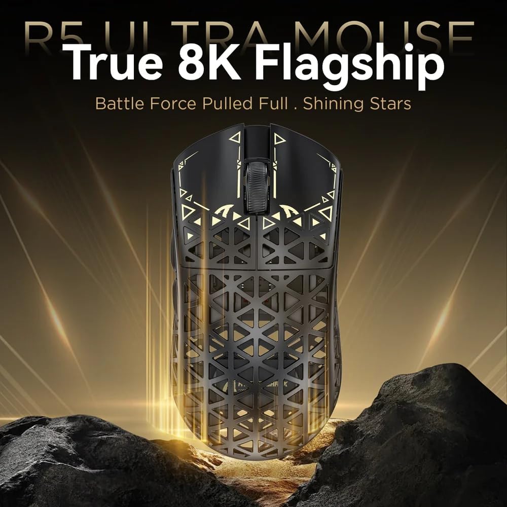MOUSE GAMER ATTACK SHARK R5 ULTRA 8K CARBON FIBER INALÁMBRICO NEGRO - 4