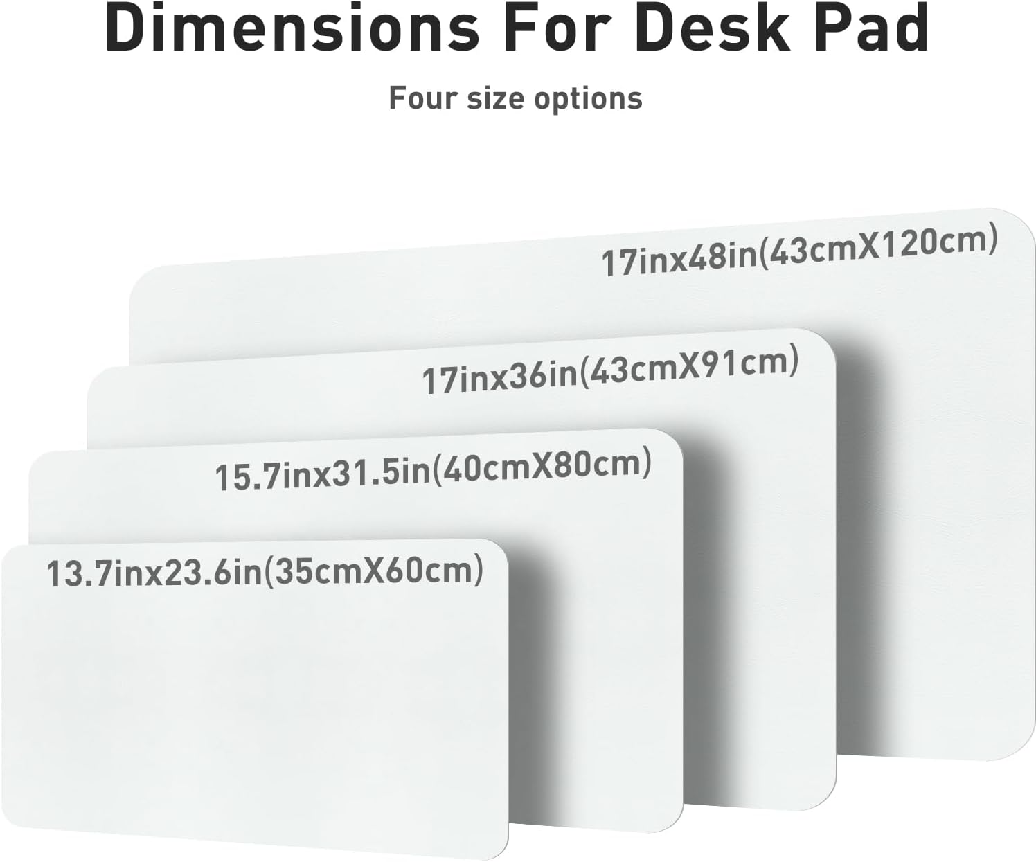 PROTECTOR DE ESCRITORIO AOTHIA LEATHER DESK PAD, GRANDE, COLOR GRIS CLARO, 60 X 35 CM - 4