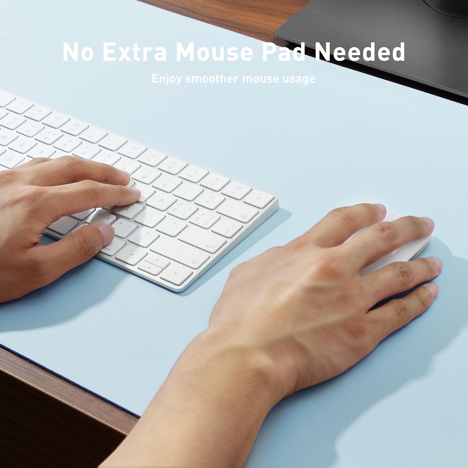 MOUSE PAD AOTHIA LEATHER DESK PAD PROTECTOR 23.6 X 13.7 PULGADAS AZUL BEBÉ - 4