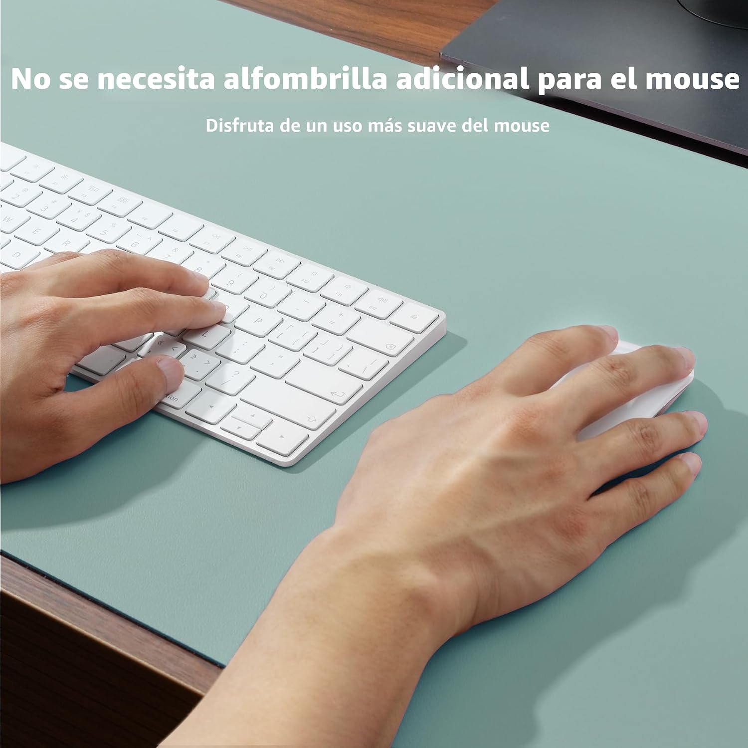 MOUSE PAD AOTHIA LEATHER DESK PAD PROTECTOR 23.6 X 13.7 PULGADAS AZUL CLARO - 4