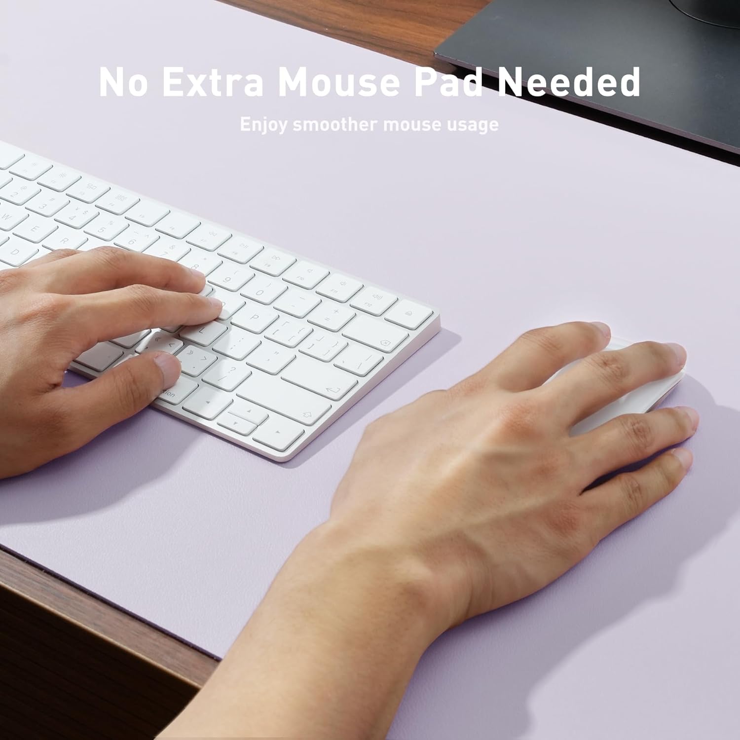 MOUSE PAD PROTECTOR DE ESCRITORIO AOTHIA LARGE PU LEATHER LAVANDA 60X35 CM - 3