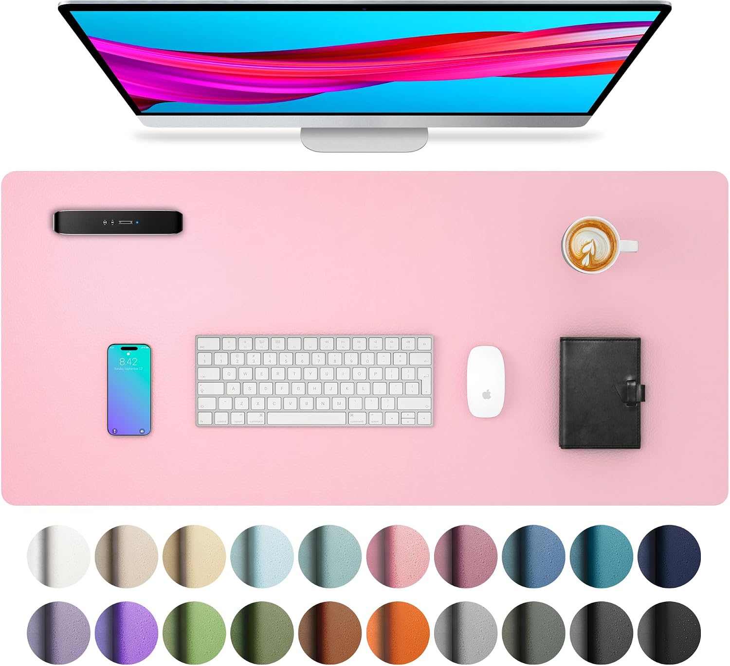 MOUSE PAD AOTHIA LEATHER DESK PAD PROTECTOR 60X35 CM ROSA HADA - 1
