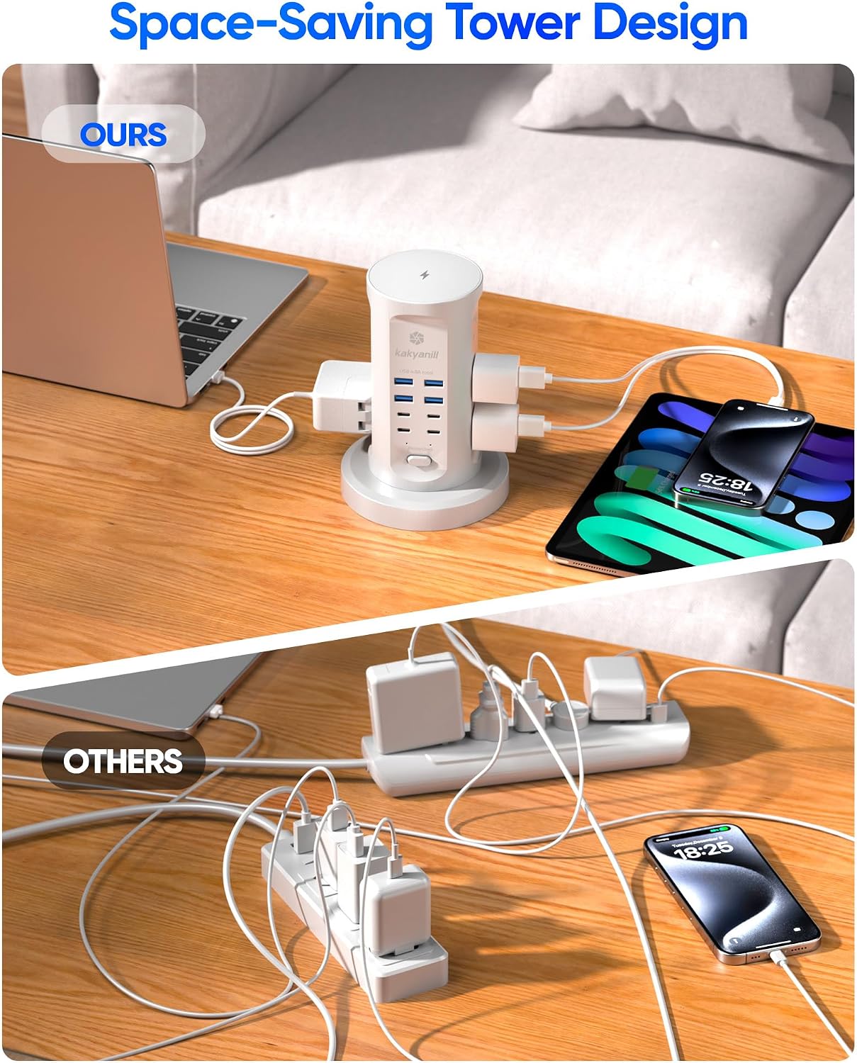 REGLETA TORRE KAKYANILL 9 TOMAS AC 8 PUERTOS USB - 4
