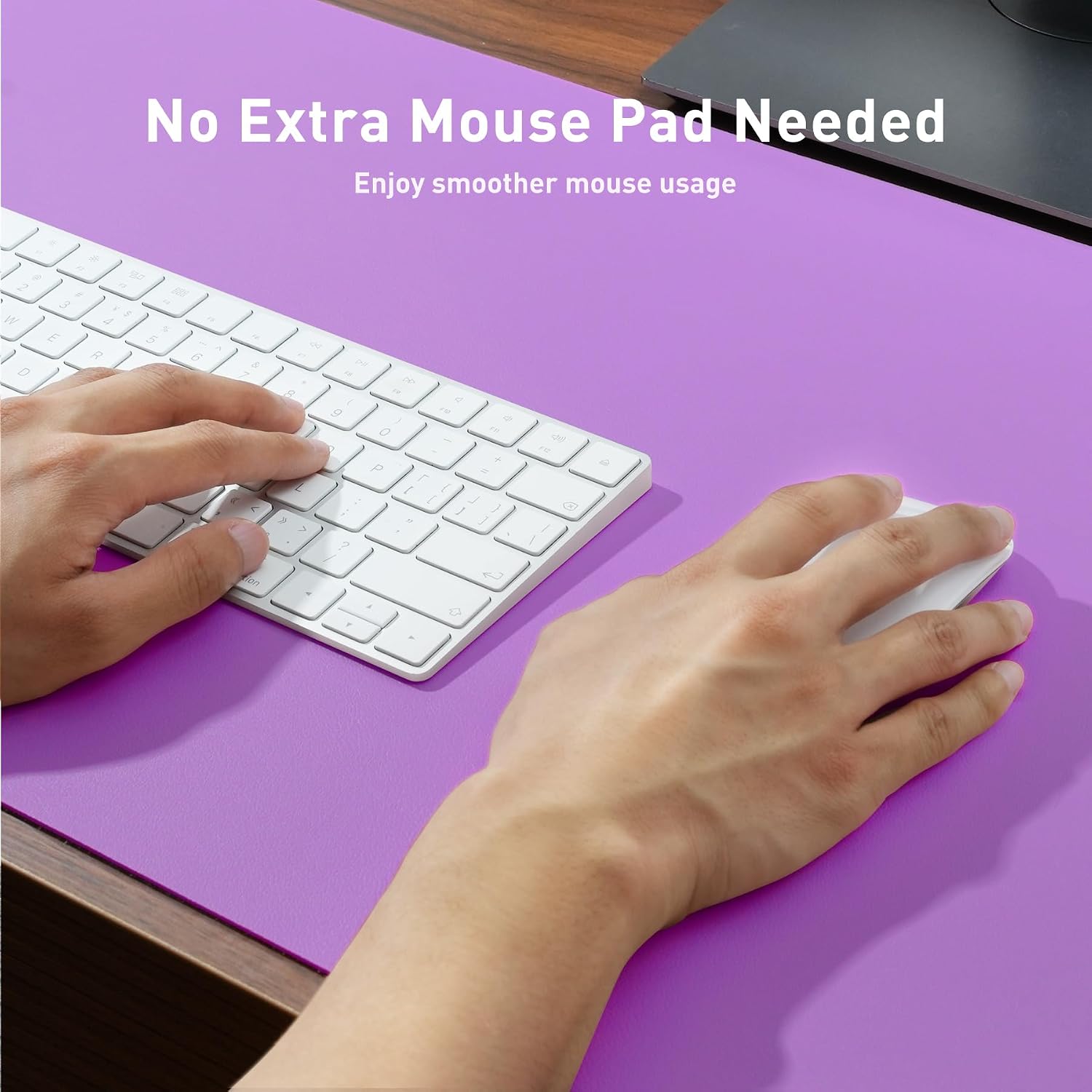 MOUSE PAD AOTHIA LEATHER DESK PAD PROTECTOR 23.6 X 13.7 PULGADAS AZUL VIOLETA - 4