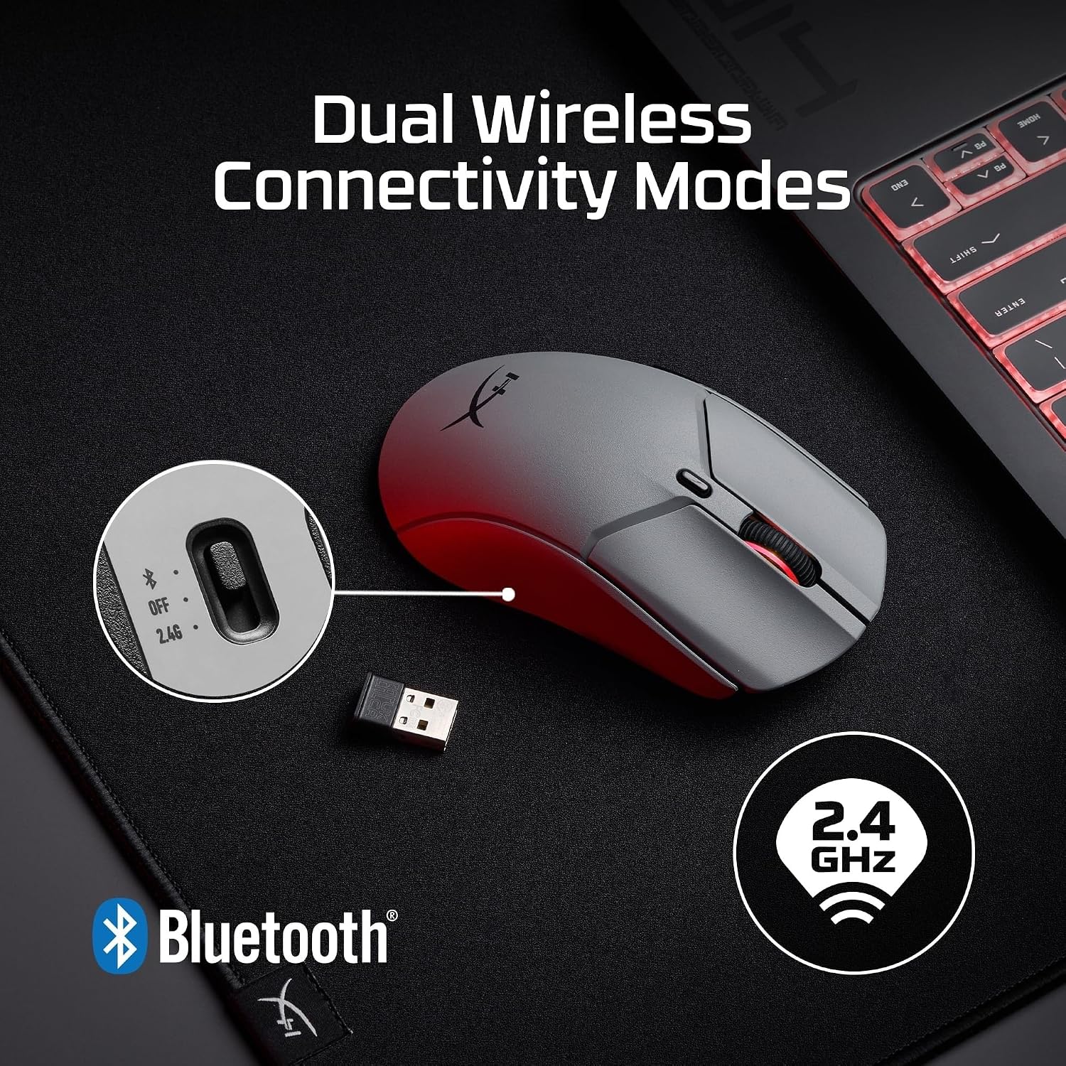 MOUSE HYPERX PULSEFIRE HASTE 2 PRO 4K INALÁMBRICO SLATE GREY - 4