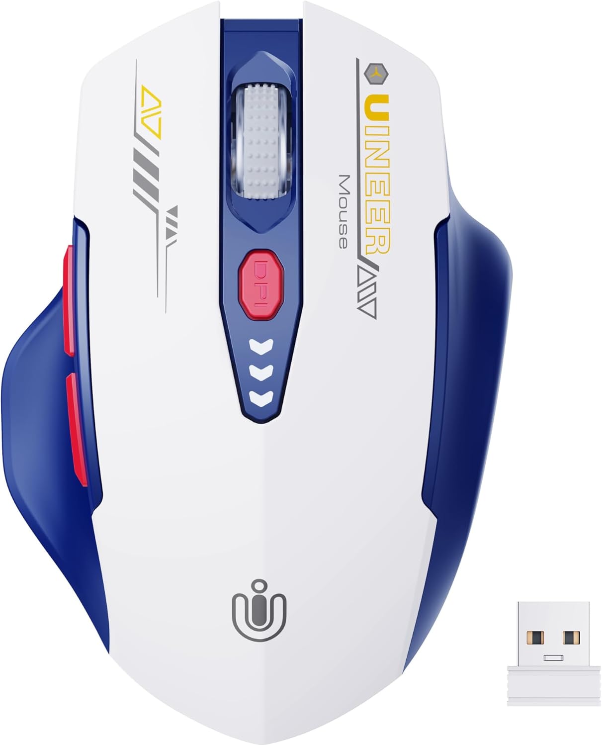 MOUSE INALÁMBRICO UINEER RECARGABLE 2.4GHZ CON INDICADOR DE BATERÍA - 5