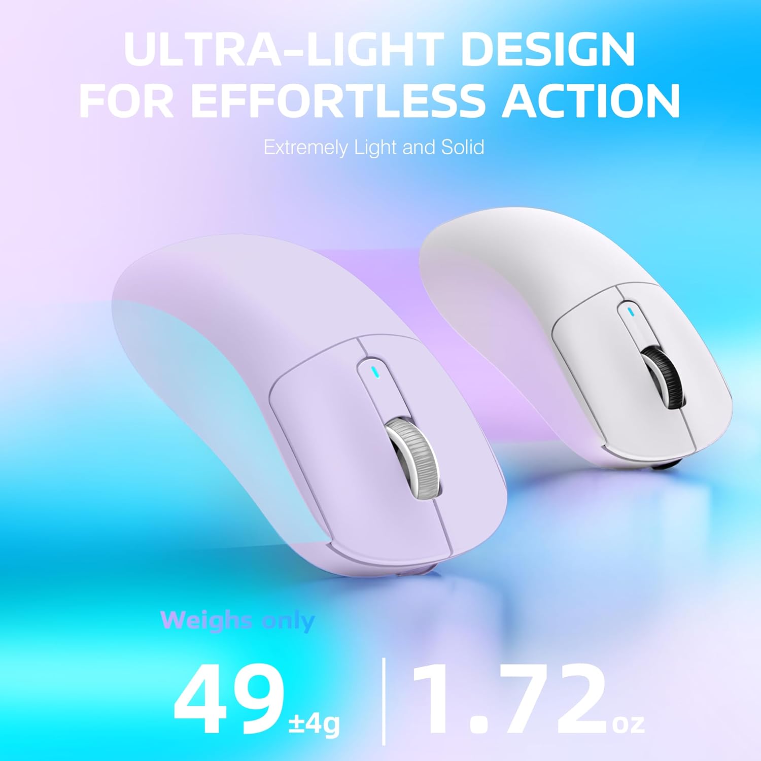 MOUSE GAMER ATTACK SHARK X3 INALÁMBRICO ULTRALIGERO 26K DPI MORADO - 3