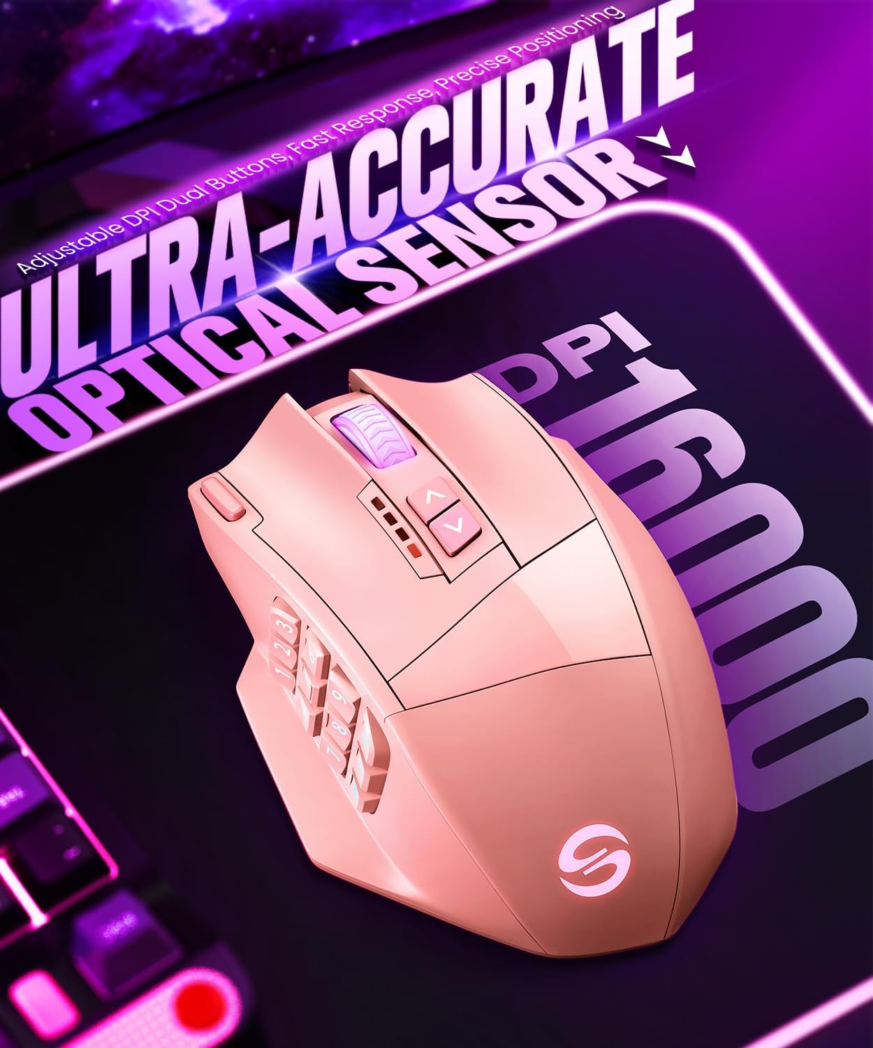 MOUSE GAMER UTECHSMART VENUS PRO WIRELESS 16,000 DPI - 2