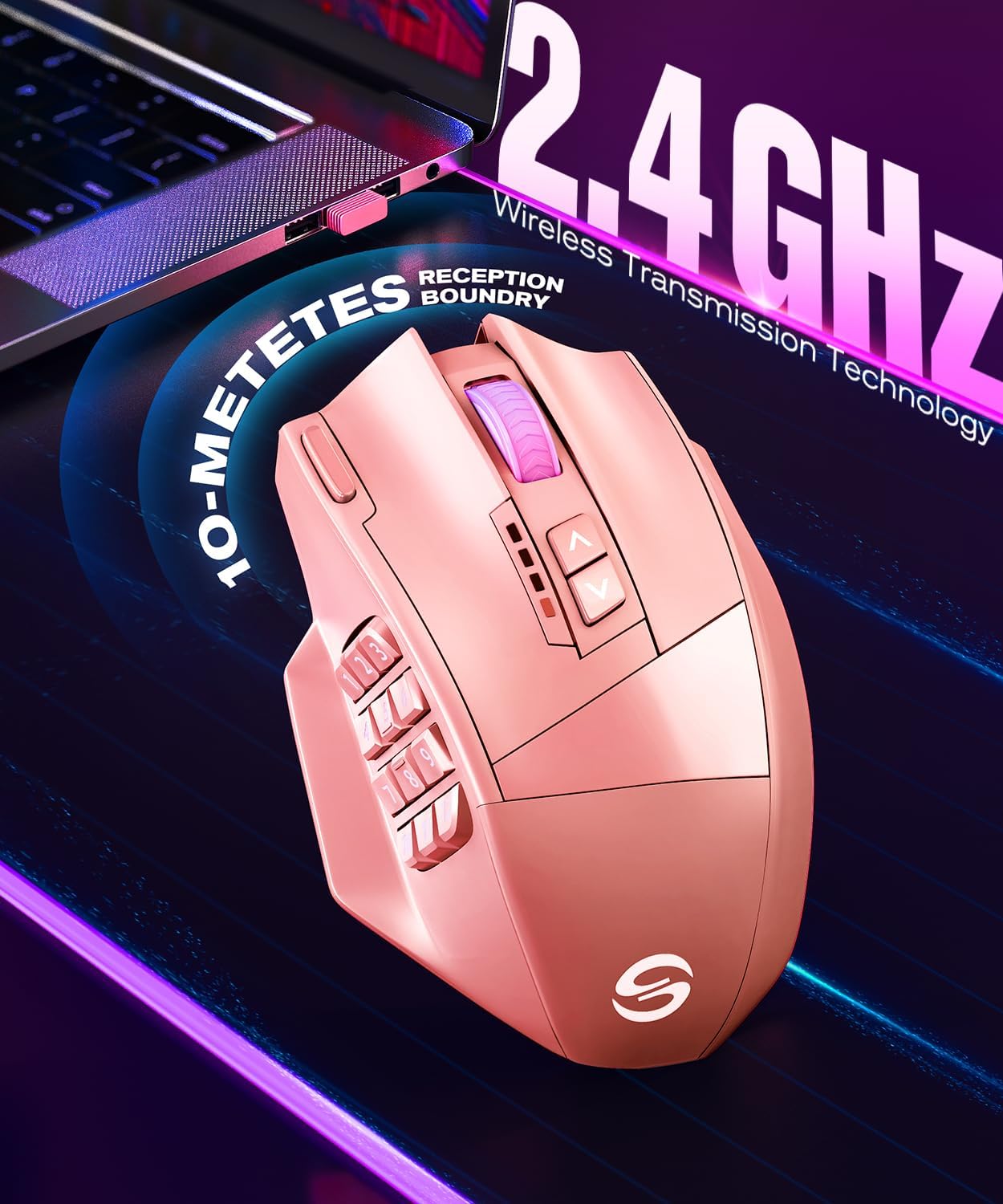 MOUSE GAMER UTECHSMART VENUS PRO WIRELESS 16,000 DPI - 3