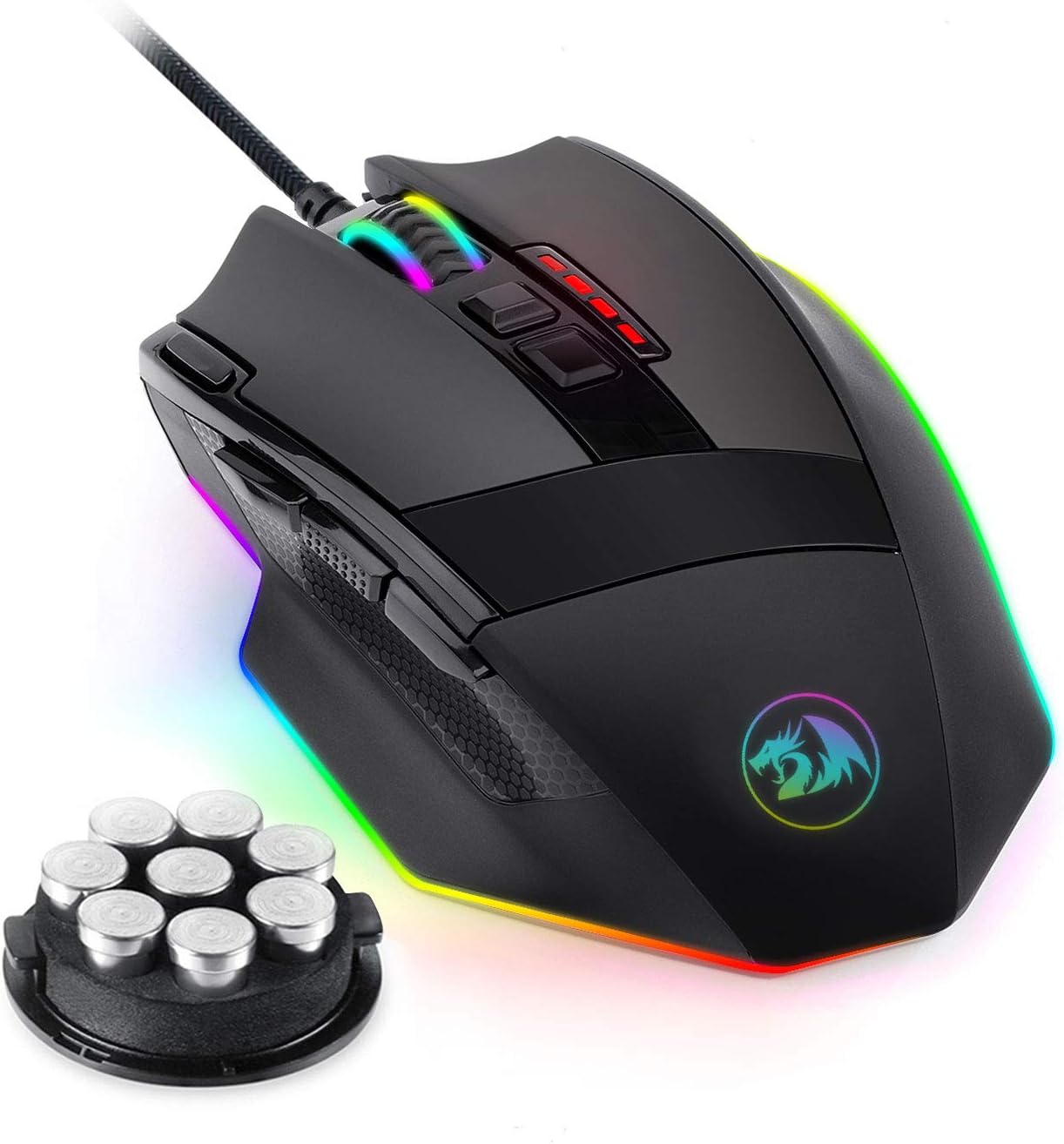 MOUSE GAMER REDRAGON M801 RGB 16000 DPI 9 BOTONES PROGRAMABLES NEGRO - 1