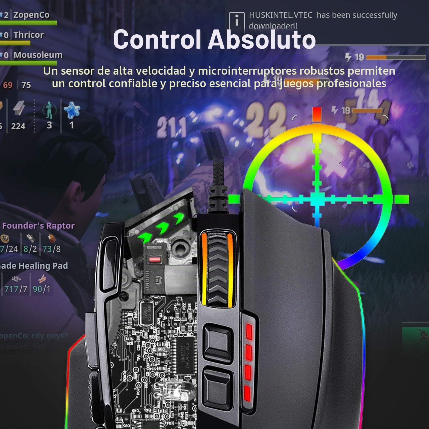 MOUSE GAMER REDRAGON M801 RGB 16000 DPI 9 BOTONES PROGRAMABLES NEGRO - 4