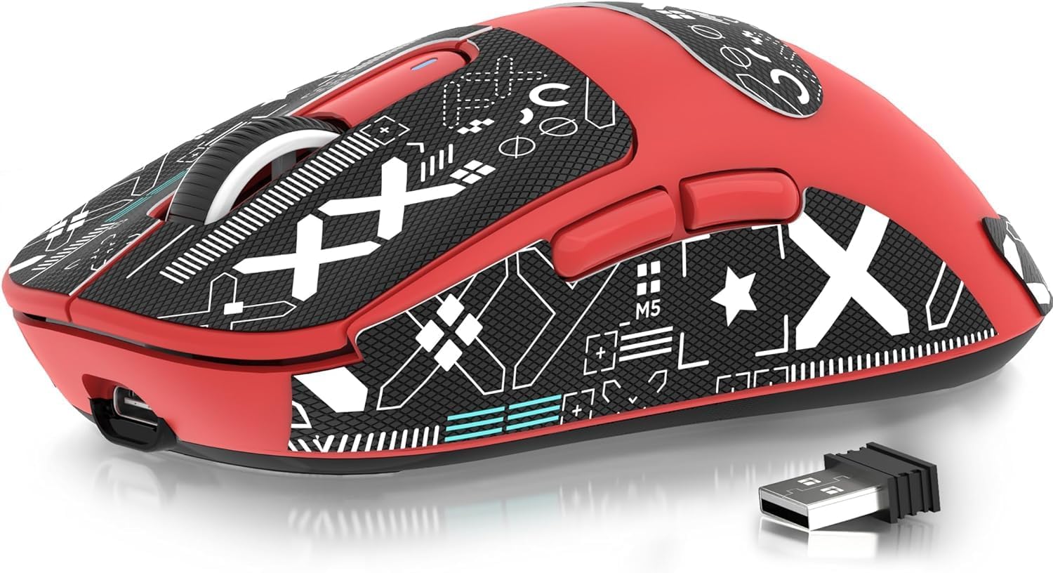 MOUSE GAMER MANBASNAKE ATTACK SHARK X3 49G INALÁMBRICO ROJO - 1