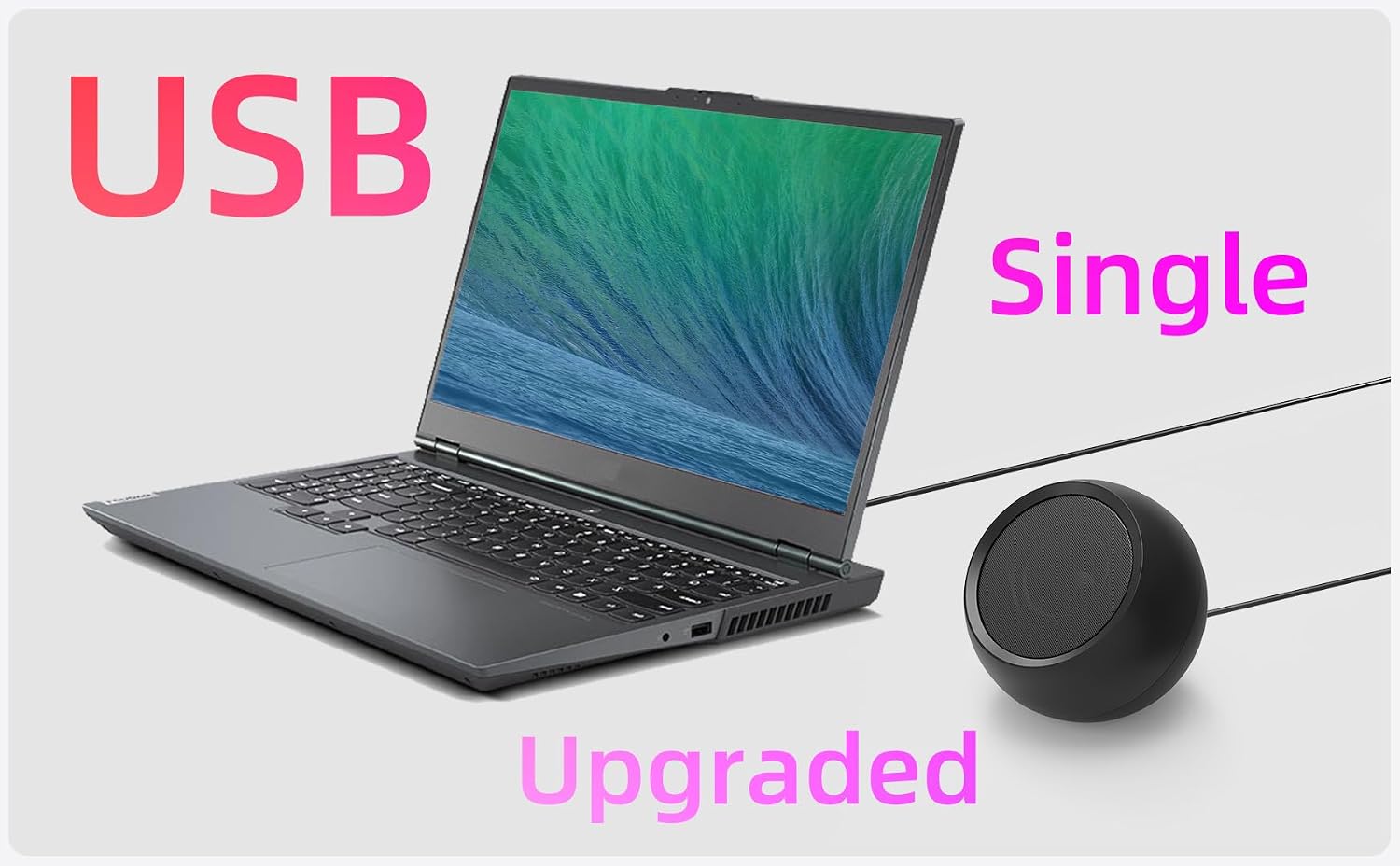 PARLANTE DE COMPUTADORA XKX USB CON ADAPTADOR USB-C, 2.25 PULGADAS, SONIDO CLARO Y GRAVES PROFUNDOS - 2
