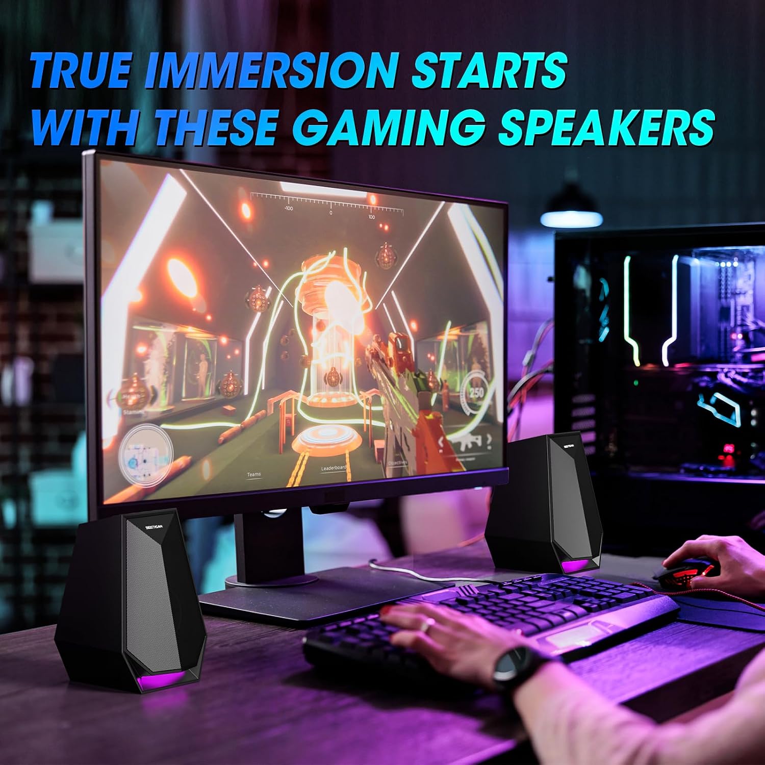 PARLANTES PARA PC BESTISAN GAMING 30W BLUETOOTH AUX TIPO-C - 2