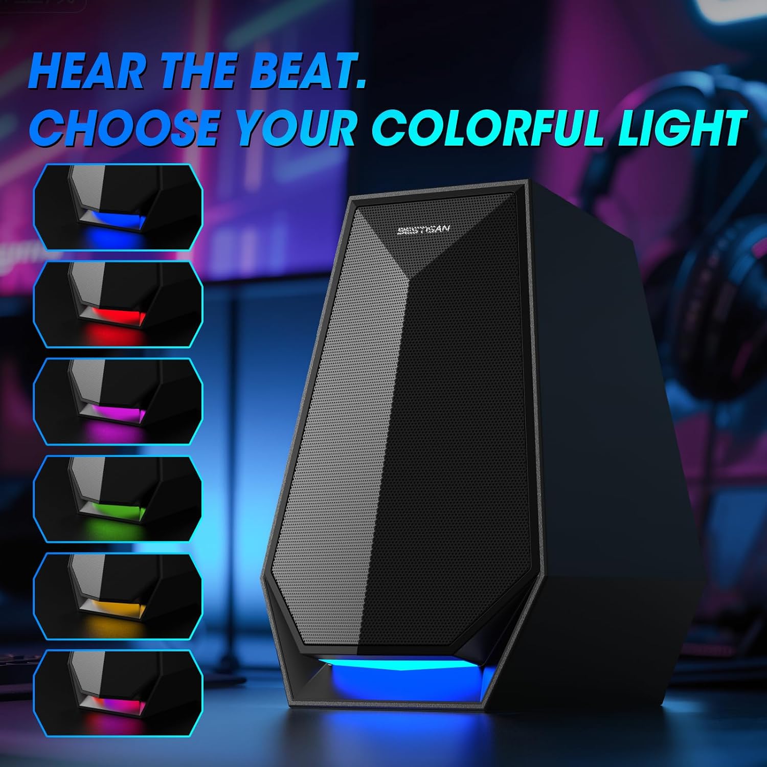 PARLANTES PARA PC BESTISAN GAMING 30W BLUETOOTH AUX TIPO-C - 4