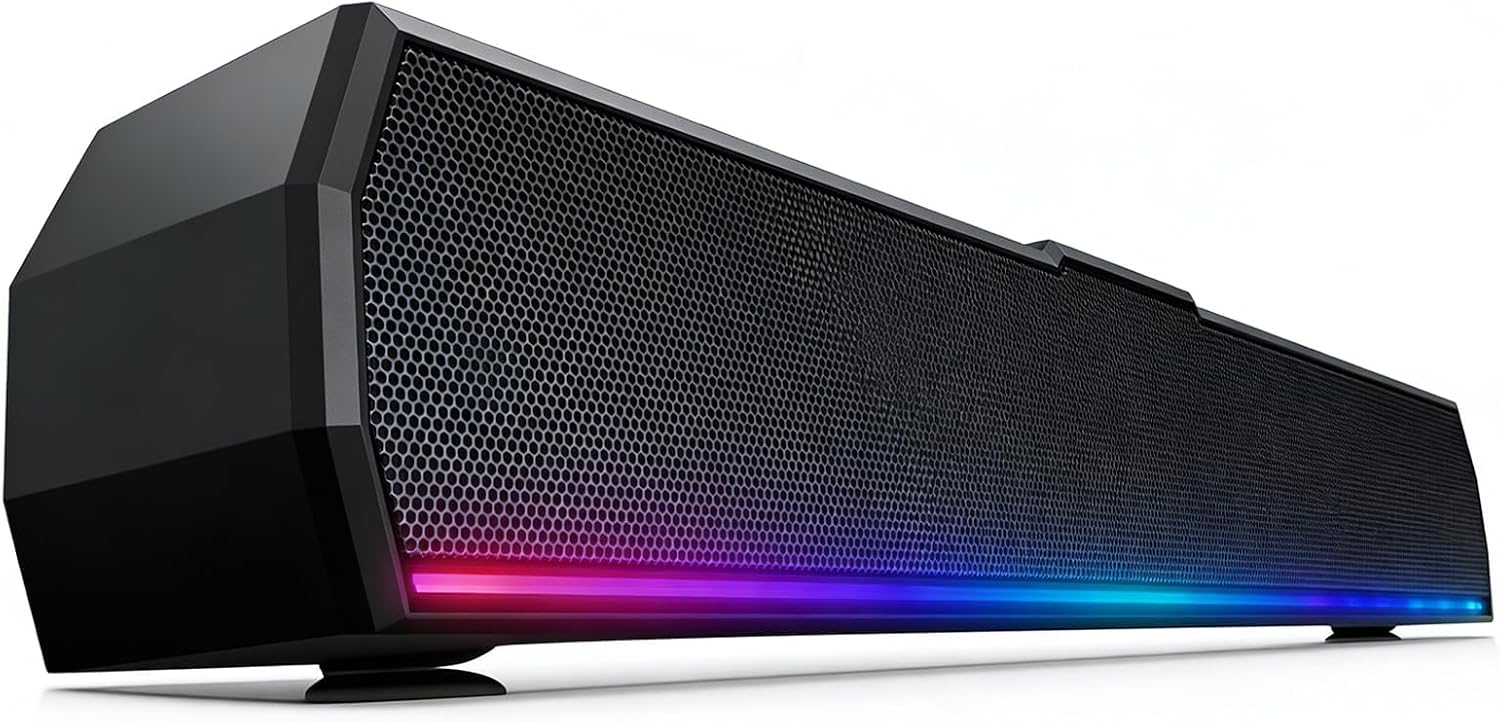 PARLANTES USB KUNODI G12 PARA PC CON LUCES DINÁMICAS Y CABLE EXTRA LARGO - 1