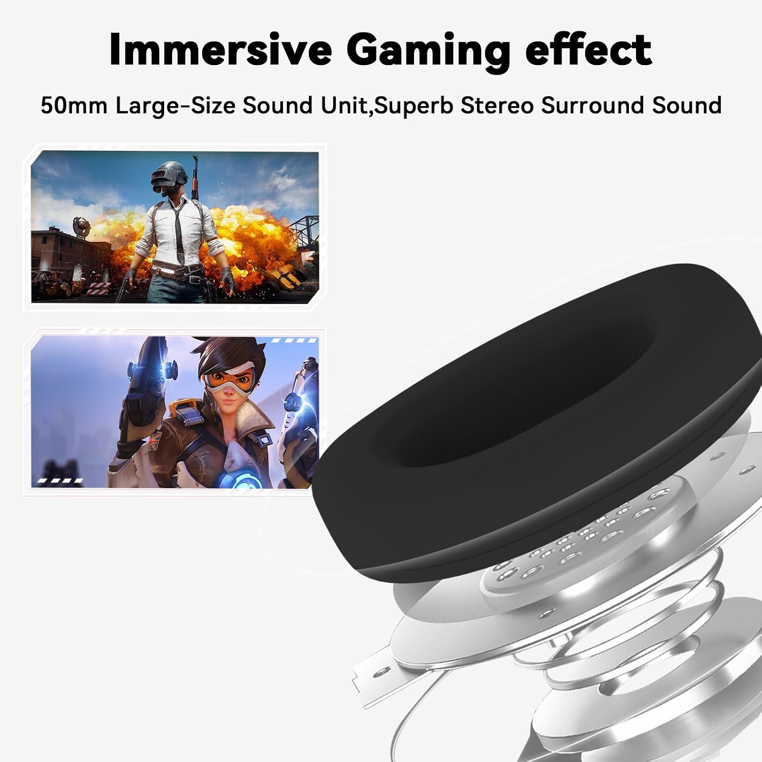 HEADSET PARA GAMING JIMONYER CON MICRÓFONO, SONIDO 7.1, CANCELACIÓN DE RUIDO, RGB, OVER EAR BLANCO - 2