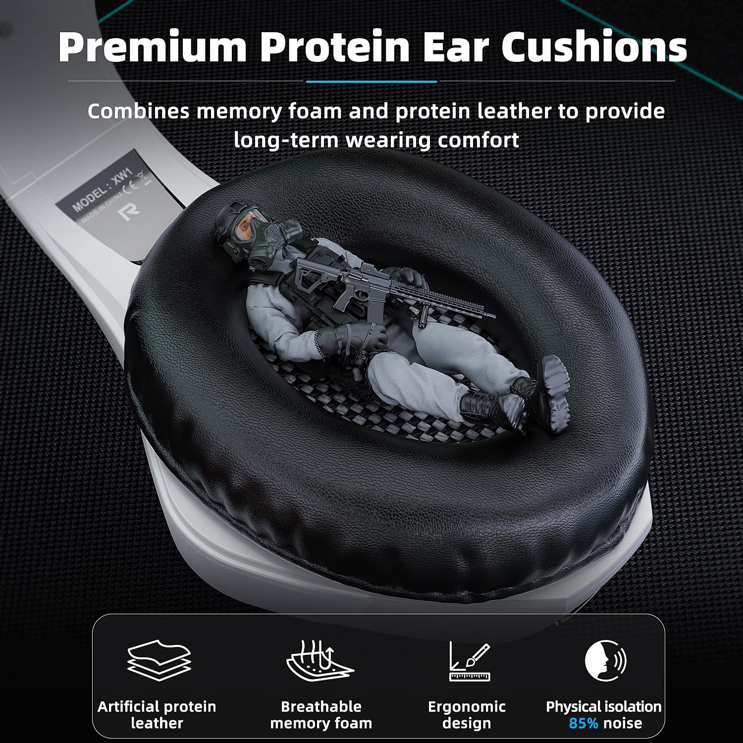 HEADSET GAMING TATYBO PARA PS5 Y PC CON MICRÓFONO CANCELADOR DE RUIDO RGB BLANCO - 3