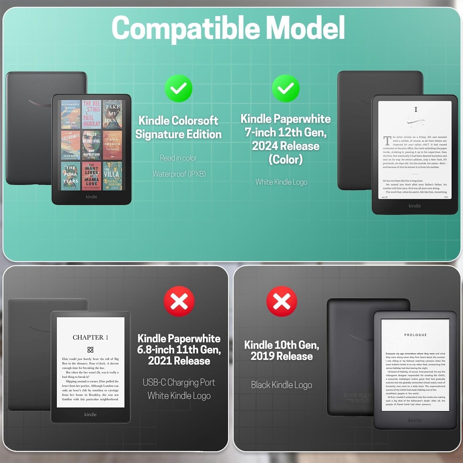 FUNDA PARA KINDLE PAPERWHITE TNP COLORSOFT 7 PULGADAS VERDE AGAVE - 2