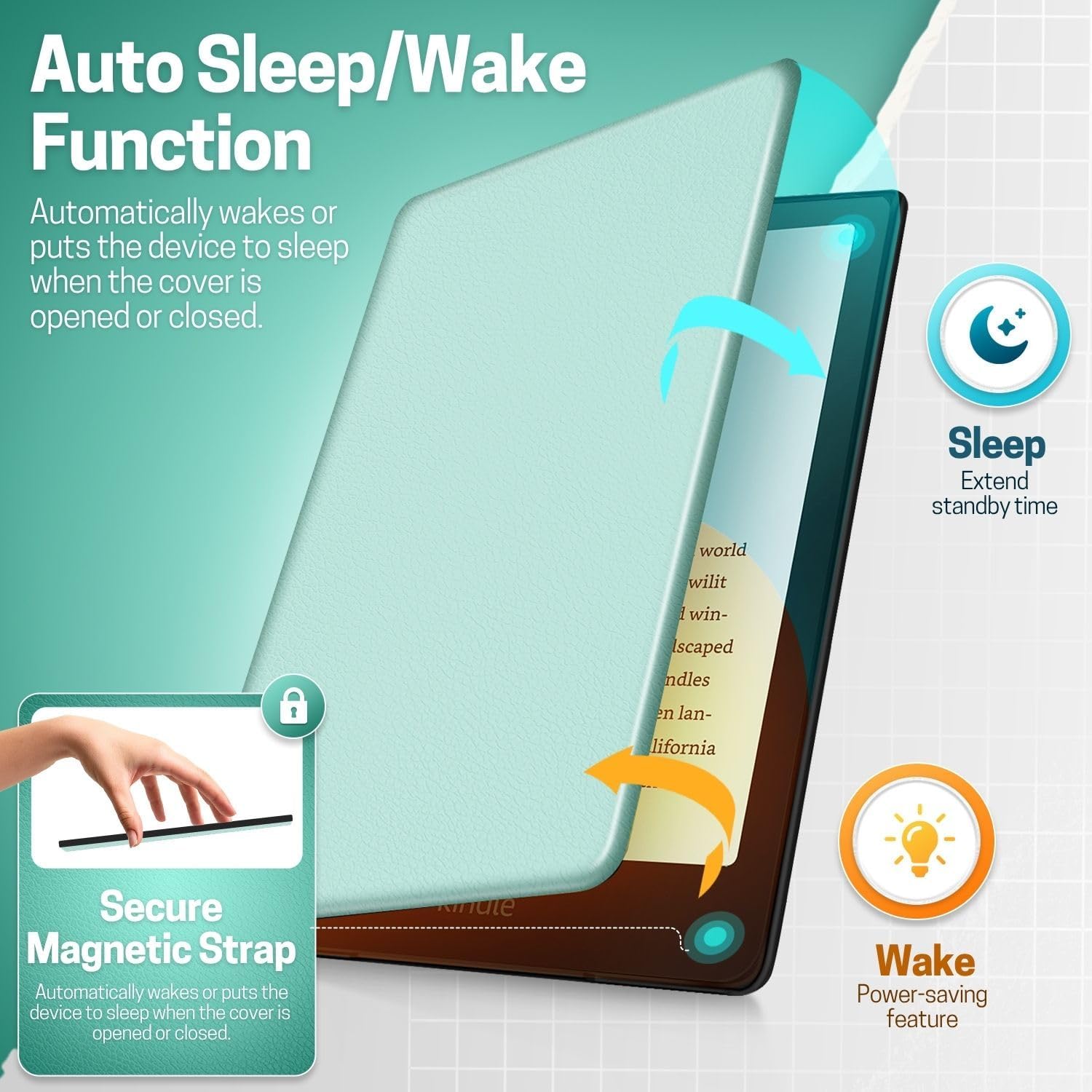 FUNDA PARA KINDLE PAPERWHITE TNP COLORSOFT 7 PULGADAS VERDE AGAVE - 3
