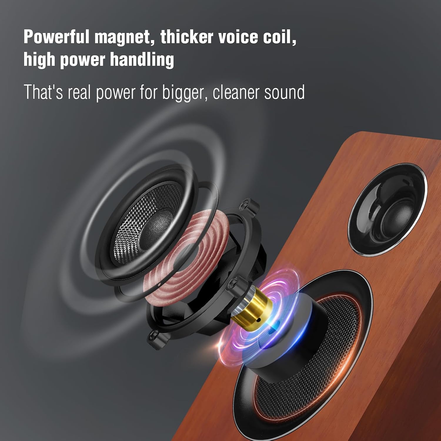 PARLANTES DE COMPUTADORA ZQMMSPK BLUETOOTH 5.3 USB-C AUX RCA WOOFER 3.5 PULGADAS MARRÓN - 3