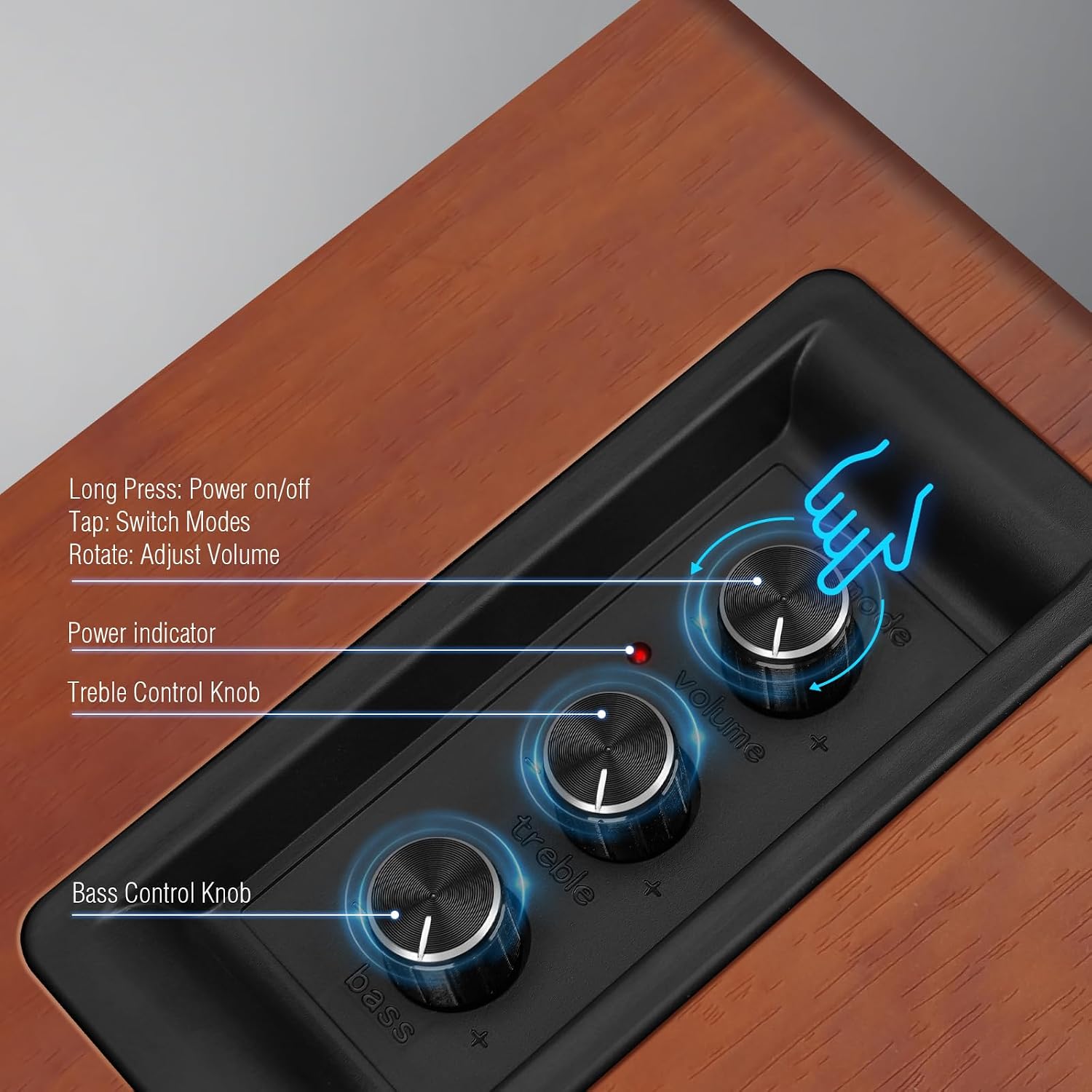 PARLANTES DE COMPUTADORA ZQMMSPK BLUETOOTH 5.3 USB-C AUX RCA WOOFER 3.5 PULGADAS MARRÓN - 4