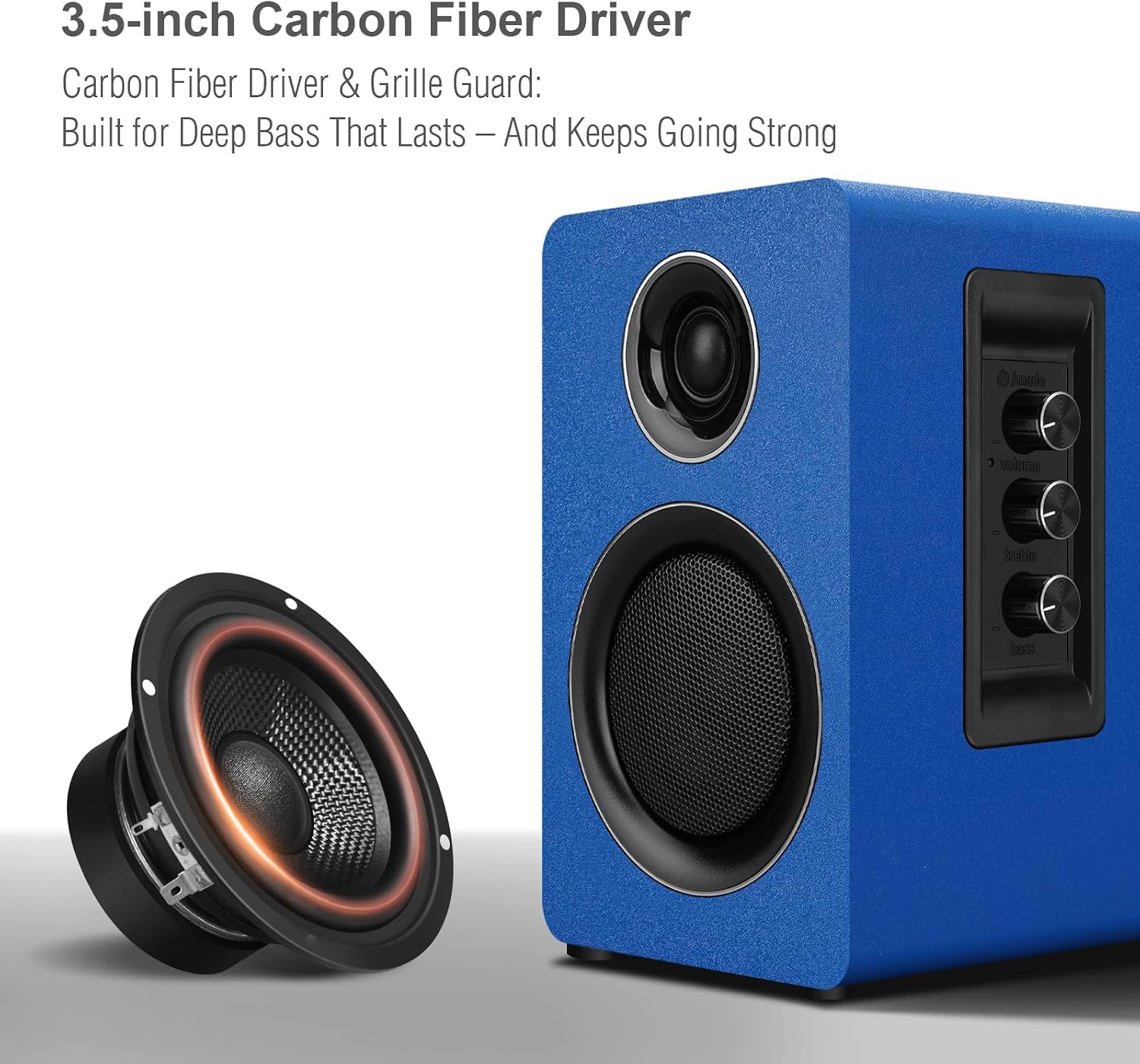 PARLANTES DE COMPUTADORA ZQMMSPK BLUETOOTH 5.3 USB-C AUX RCA WOOFER 3.5 PULGADAS AZUL - 2