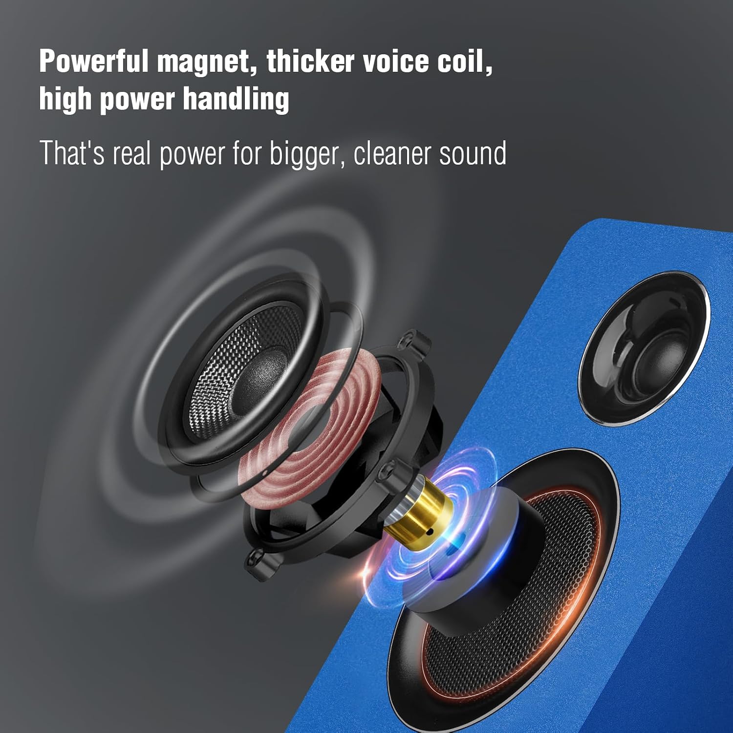 PARLANTES DE COMPUTADORA ZQMMSPK BLUETOOTH 5.3 USB-C AUX RCA WOOFER 3.5 PULGADAS AZUL - 3