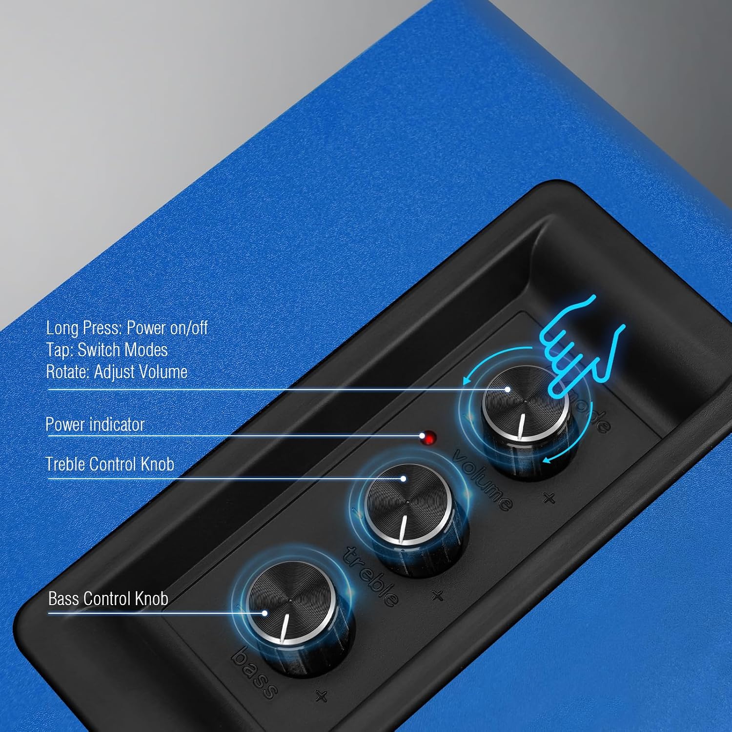 PARLANTES DE COMPUTADORA ZQMMSPK BLUETOOTH 5.3 USB-C AUX RCA WOOFER 3.5 PULGADAS AZUL - 4