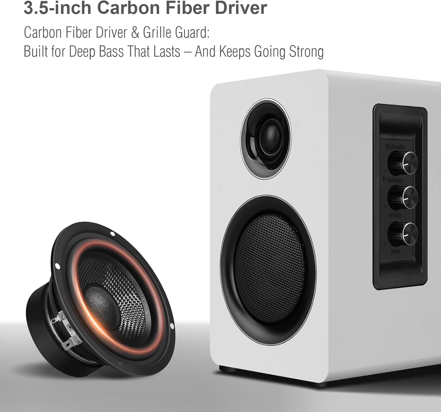 PARLANTES DE COMPUTADORA ZQMMSPK BLUETOOTH 5.3 USB-C AUX RCA 3.5 PULGADAS BLANCO - 2