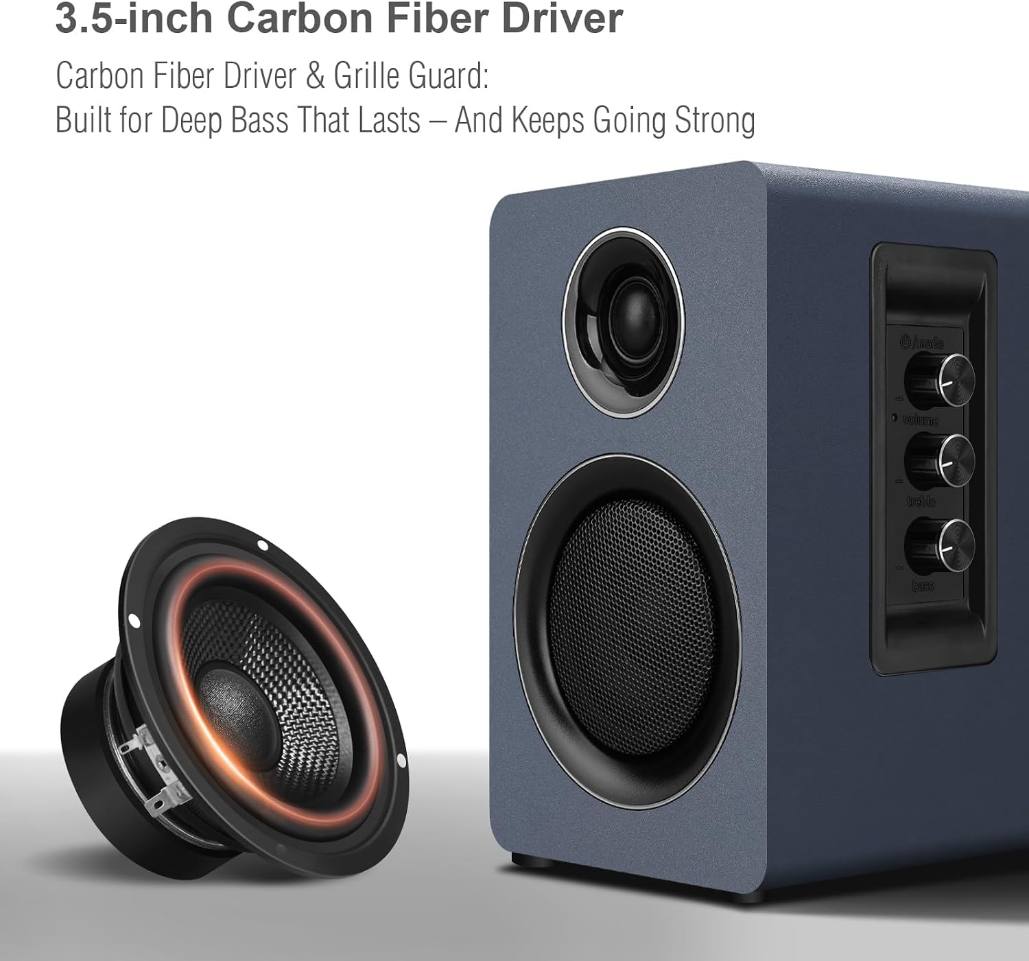 PARLANTES DE COMPUTADORA ZQMMSPK BLUETOOTH 5.3 USB-C AUX RCA 3.5 PULGADAS GRIS - 2