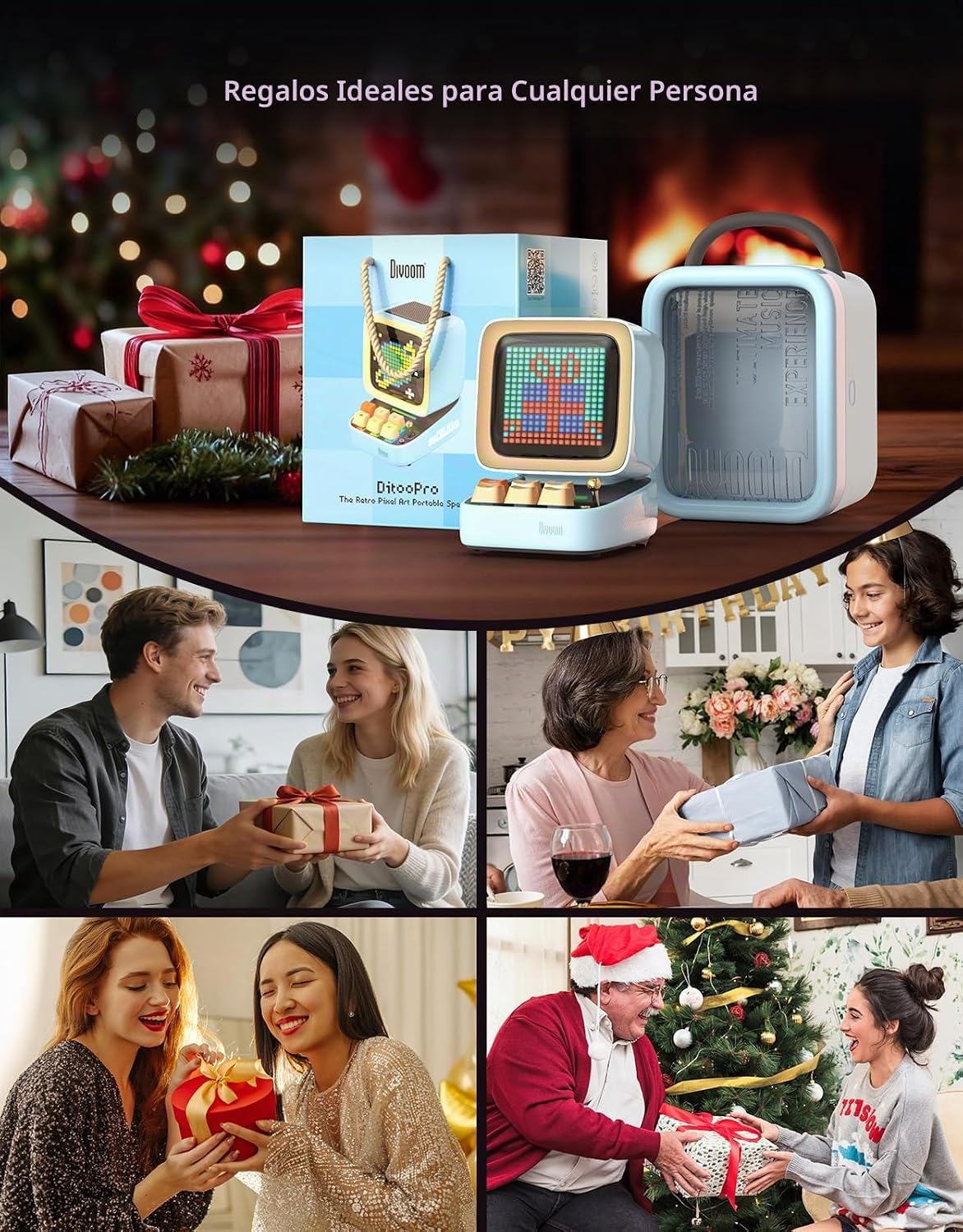 PARLANTE PORTÁTIL DIVOOM DITOO RETRO PIXEL ART 15W BLUETOOTH AZUL - 2